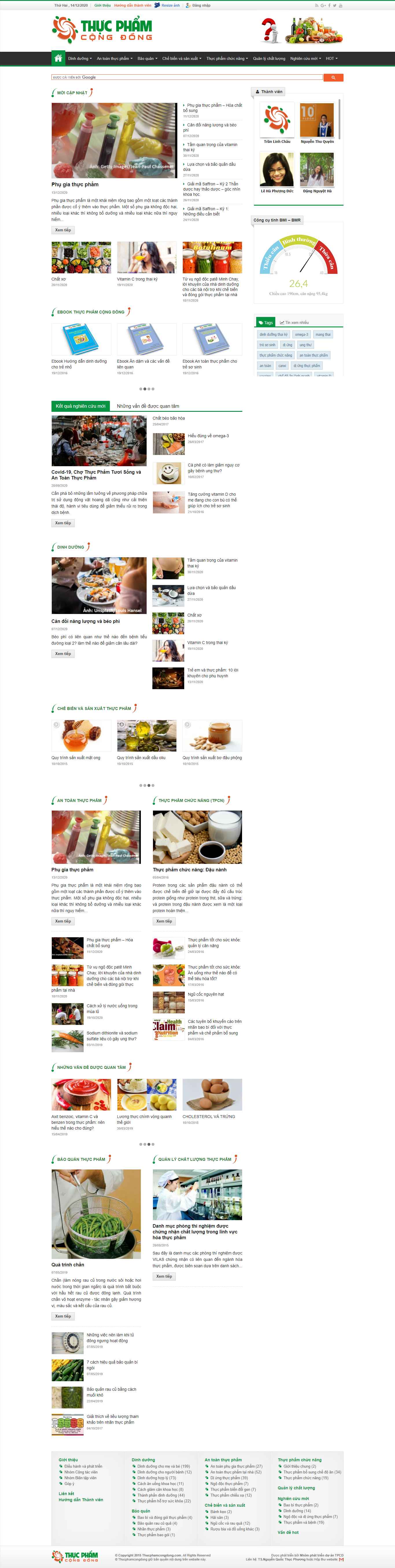 Thiết kế Web thực phẩm thucphamcongdong.vn