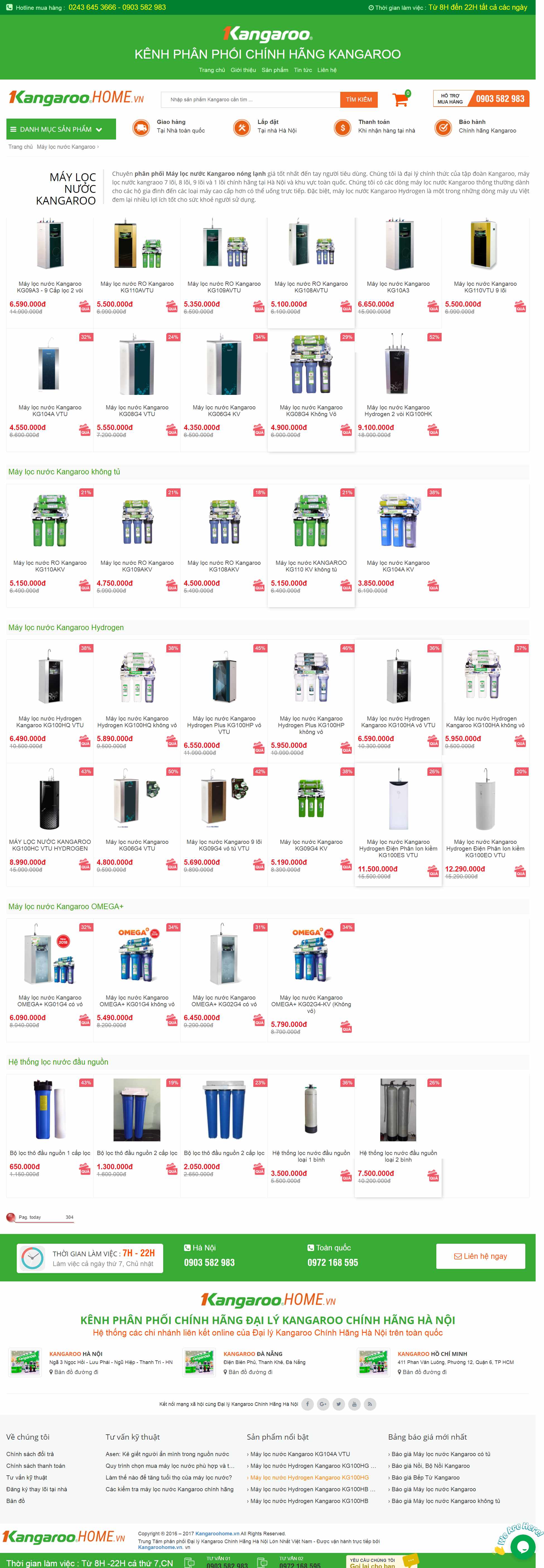 Thiết kế Web máy lọc nước ro kangaroohome.vn