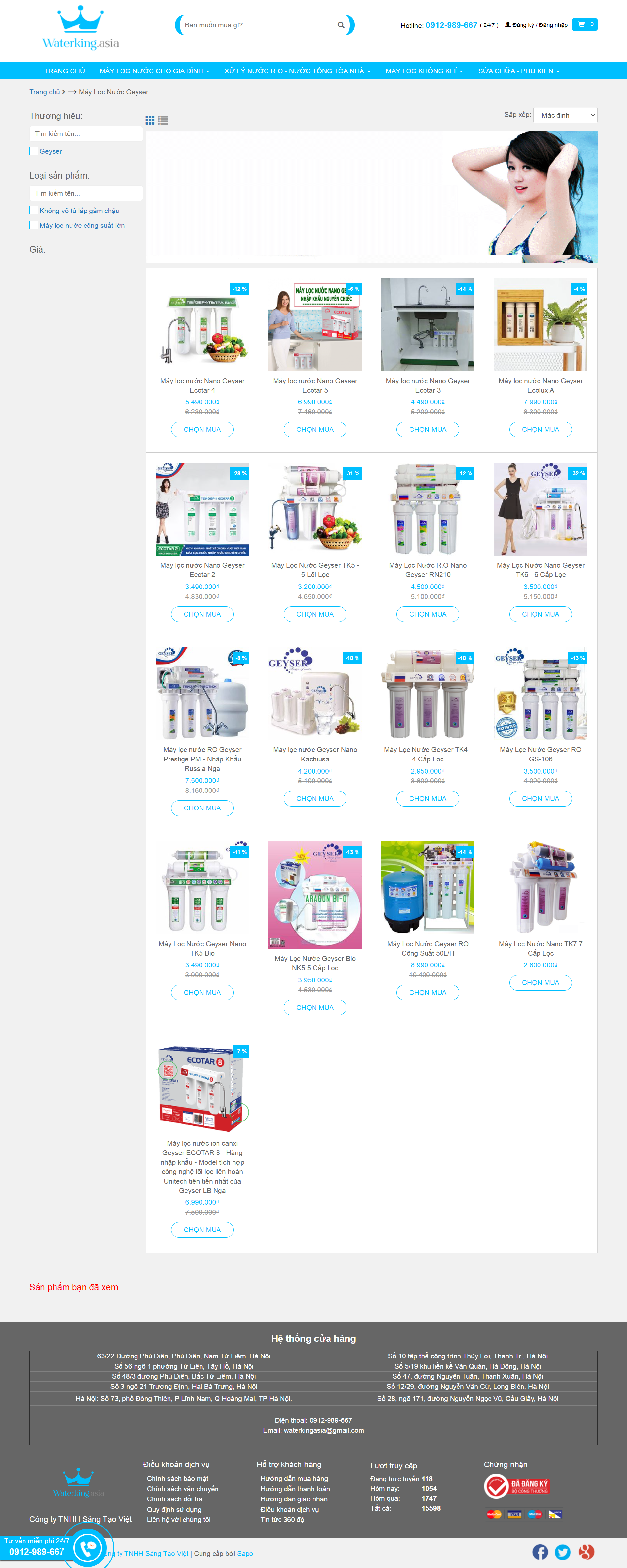 Thiết kế Web máy lọc nước ro waterking.asia