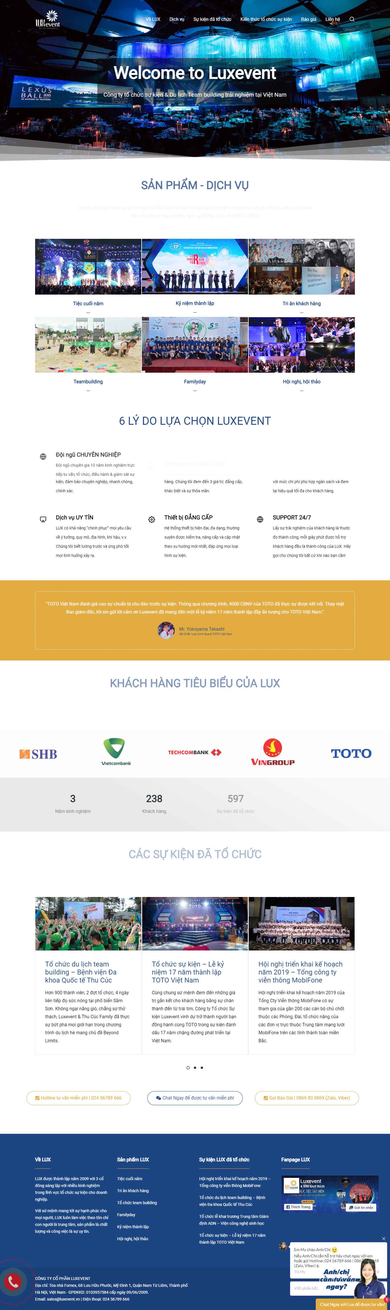 Thiết kế Web nhà hàng tiệc cưới luxevent.vn