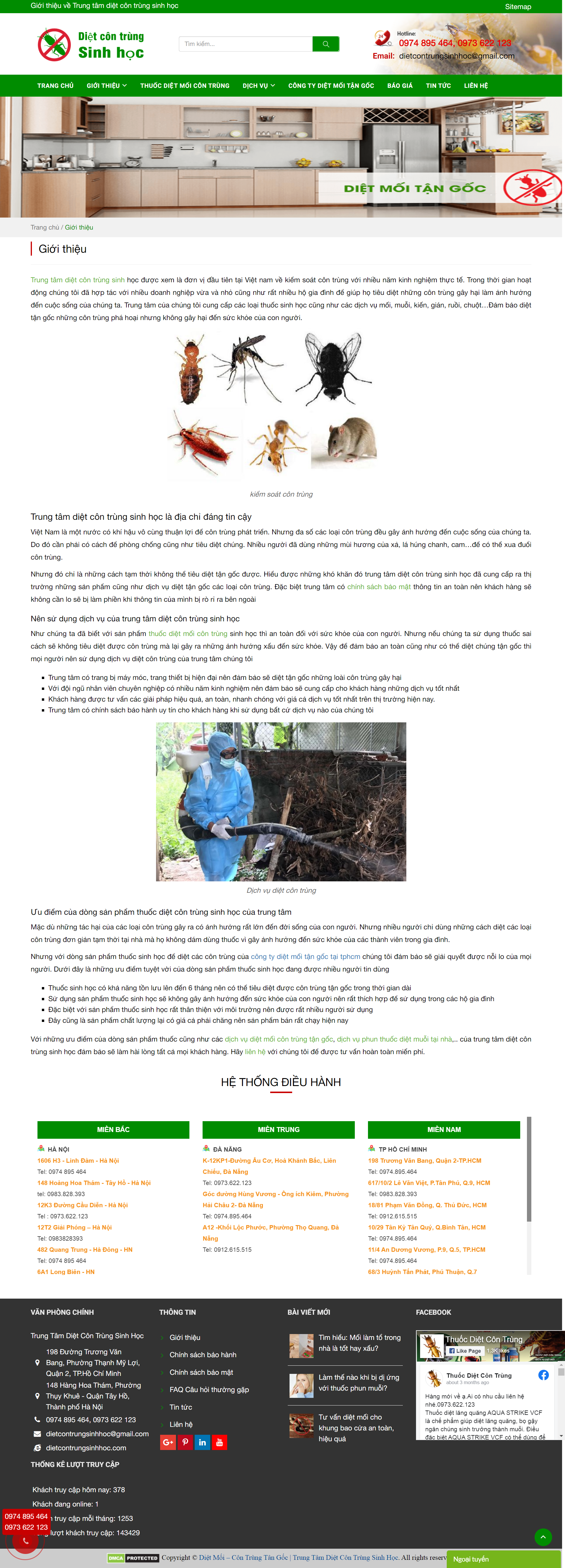 Thiết kế Web dịch vụ diệt côn trùng dietcontrungsinhhoc.com