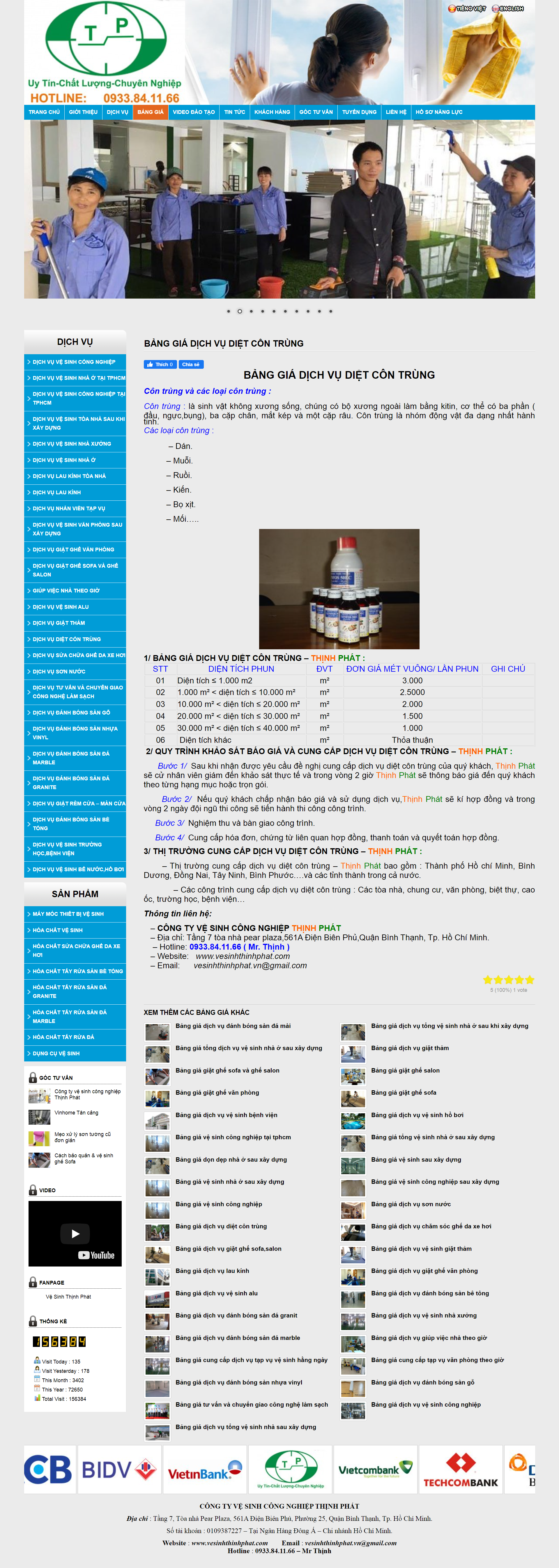 Thiết kế Web dịch vụ diệt côn trùng vesinhthinhphat.com