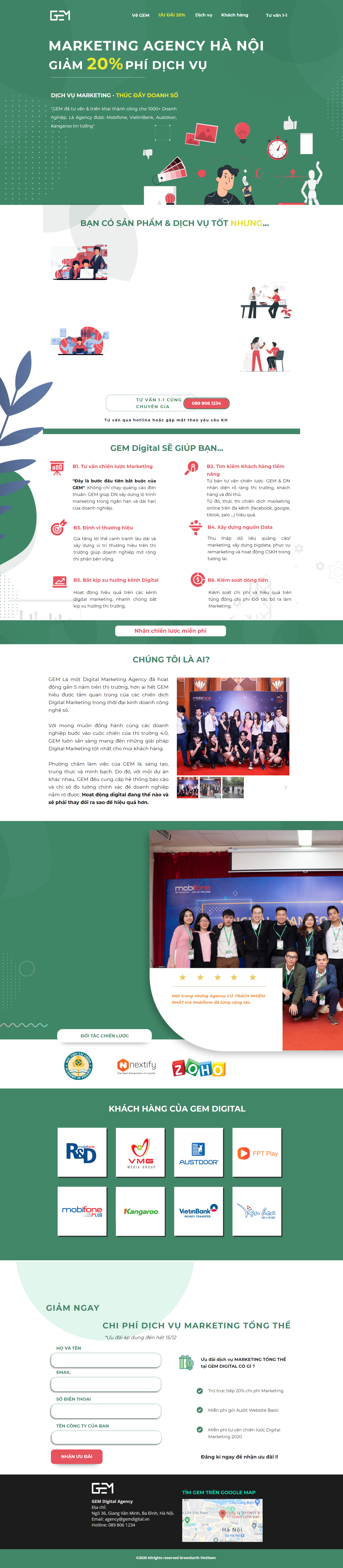 Thiết kế Web quảng cáo facebook uudai.gemdigital.vn