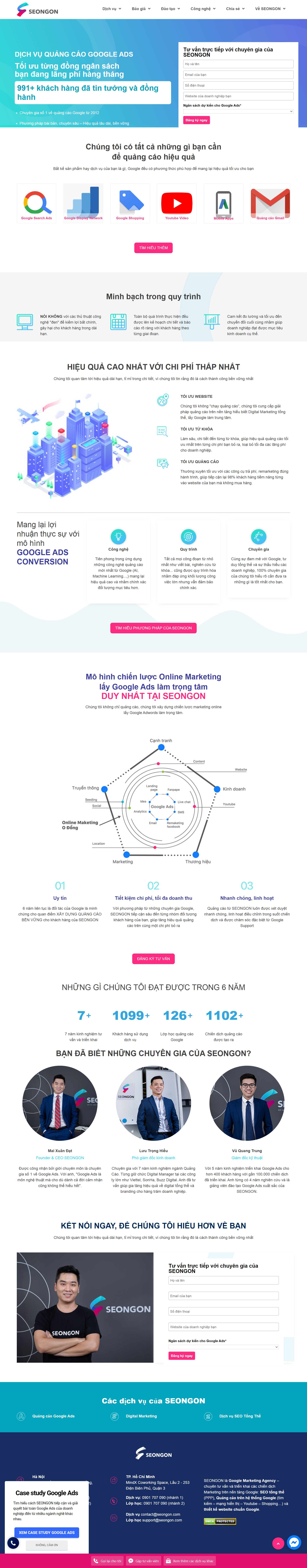 Thiết kế Web quảng cáo google adwords seongon.com