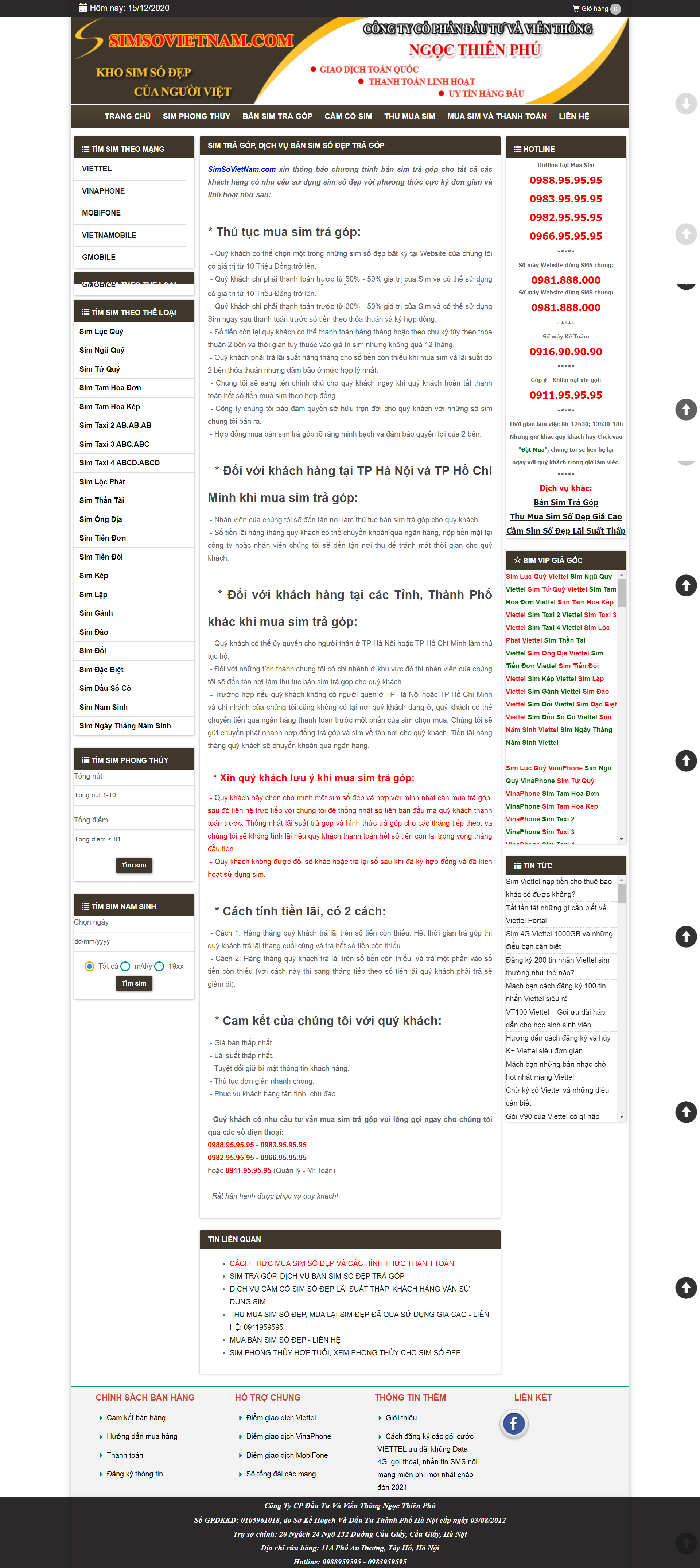 Thiết kế Web sim số Đẹp simsovietnam.com