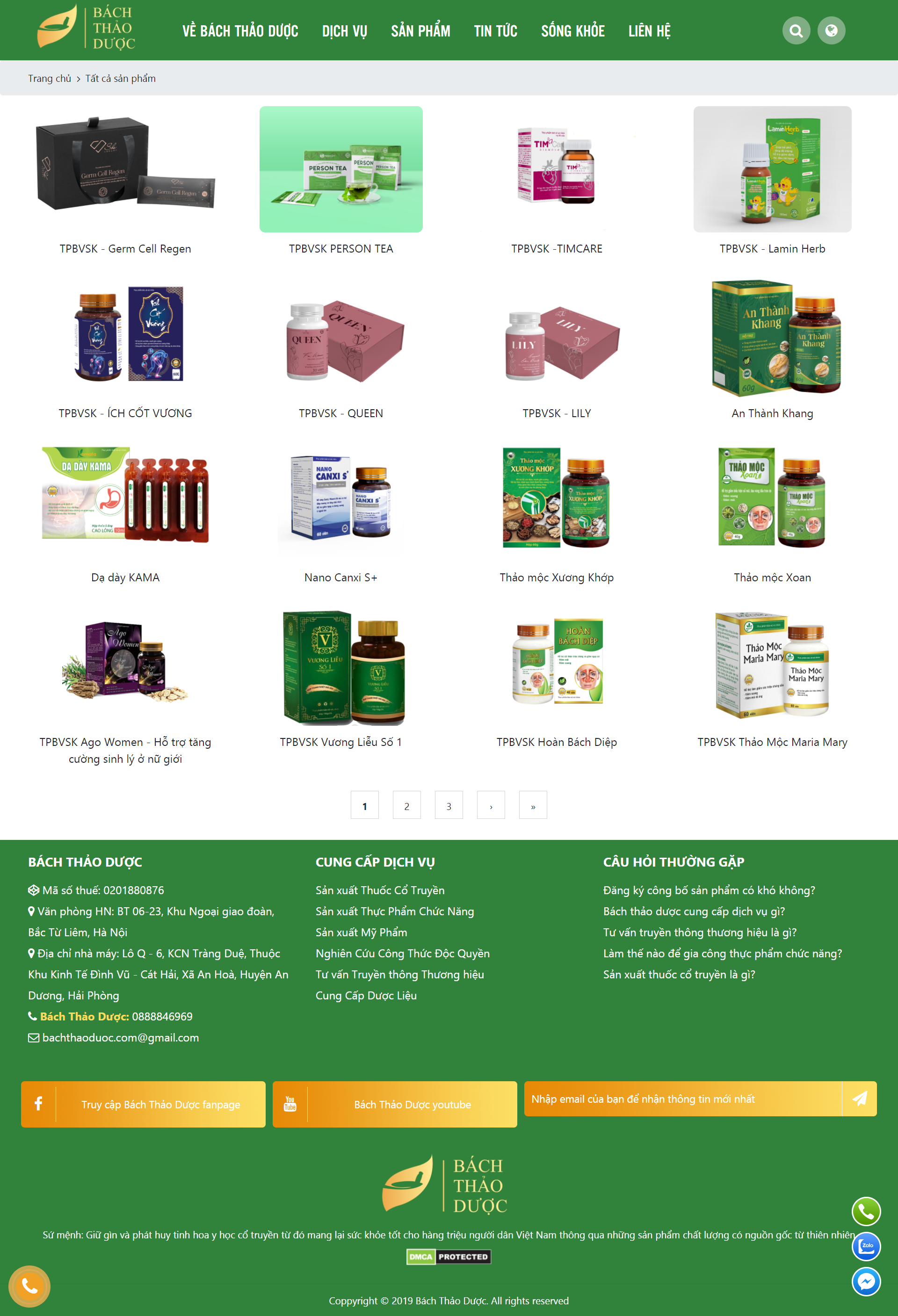 Thiết kế Web thực phẩm chức năng bachthaoduoc.com.vn