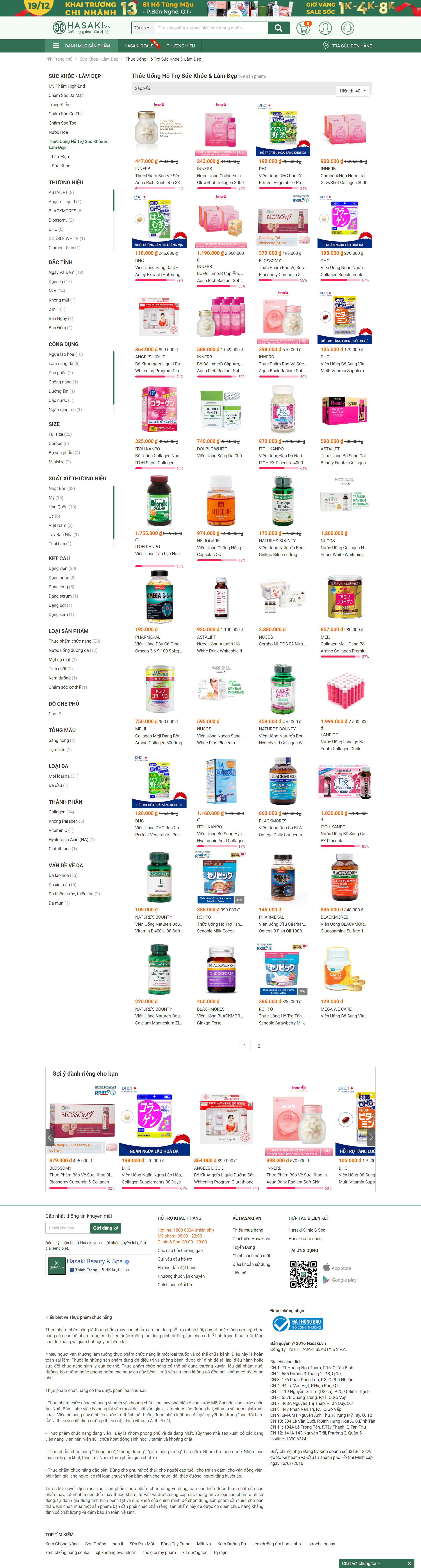 Thiết kế Web thực phẩm chức năng hasaki.vn