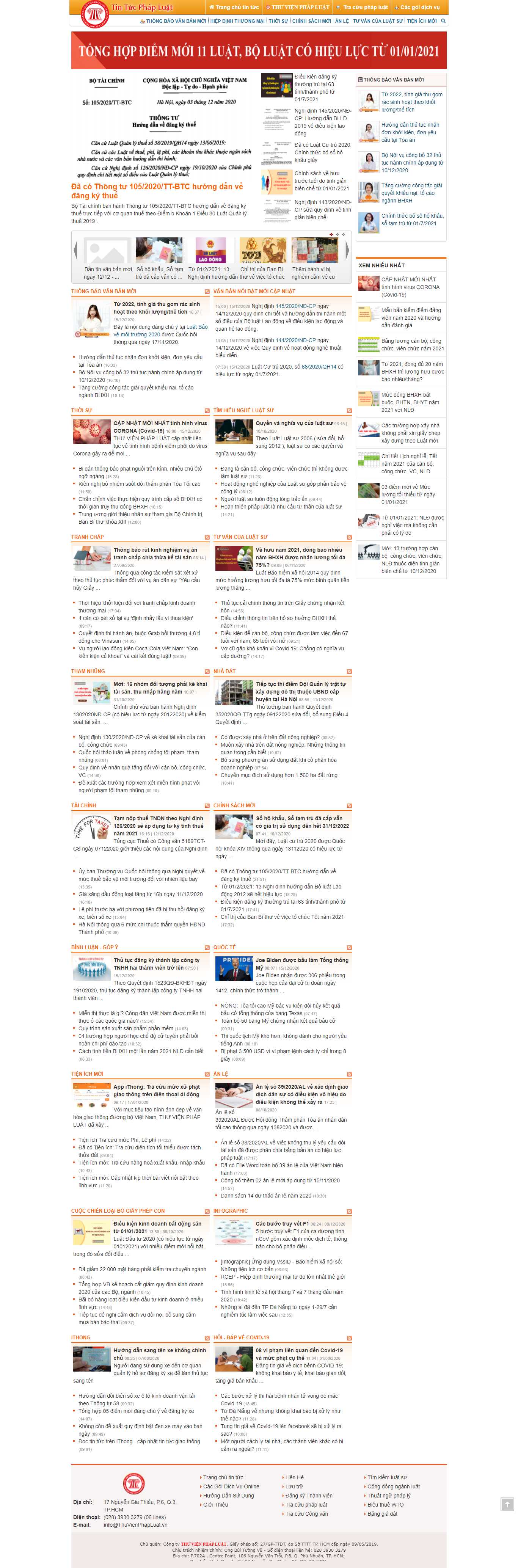 Thiết kế Web tin tức thuvienphapluat.vn