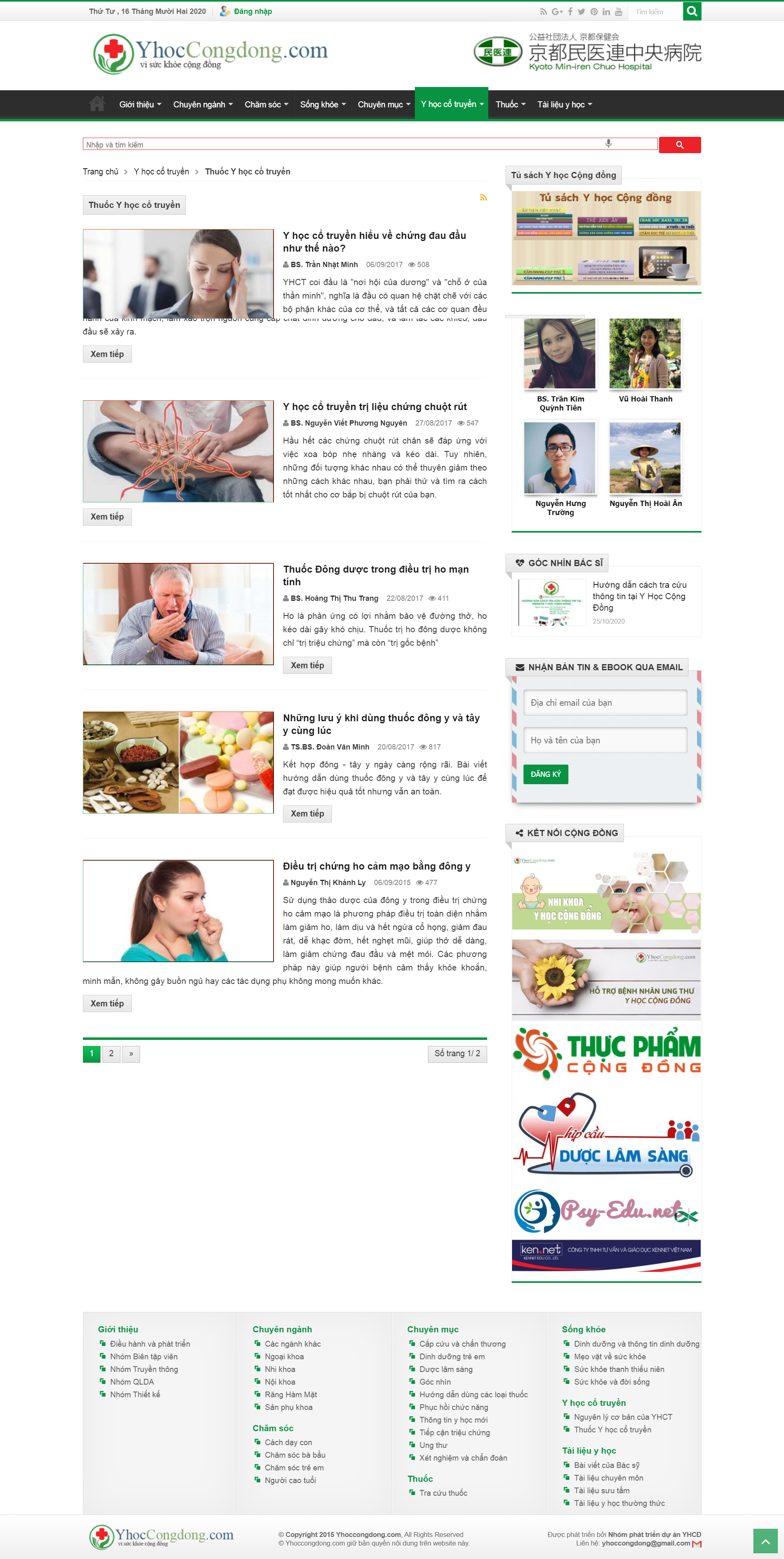 Thiết kế Web đông y yhoccongdong.com