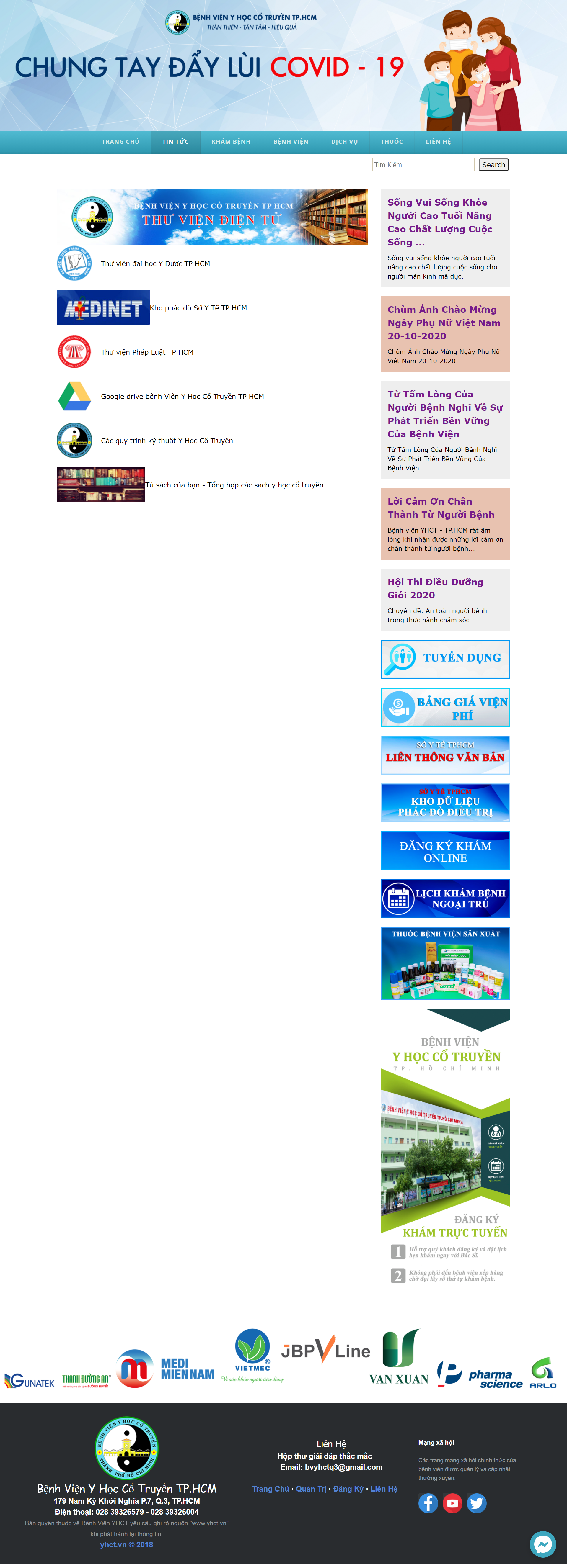 Thiết kế Web đông y yhct.vn