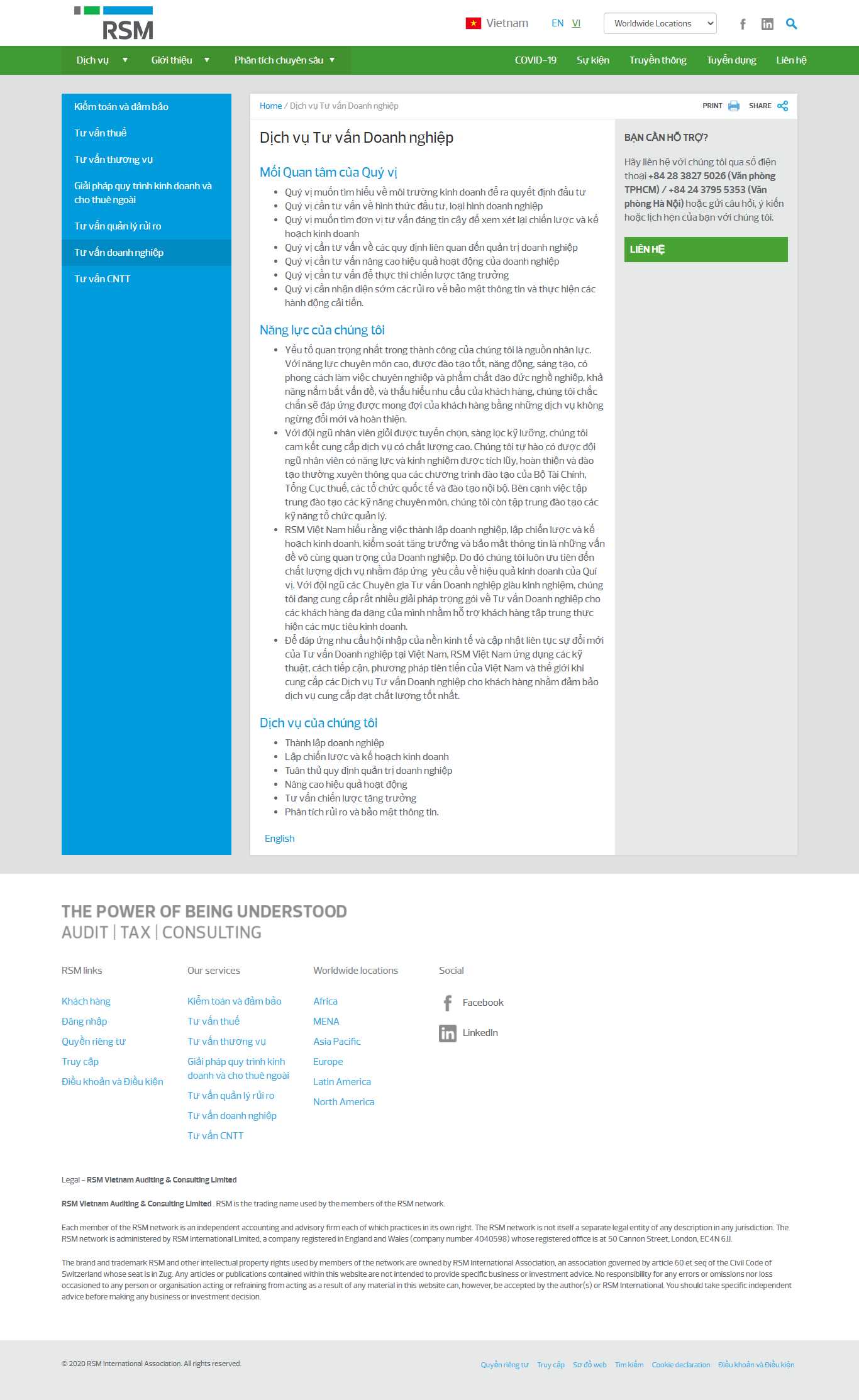 Thiết kế Web tư vấn rsm.global