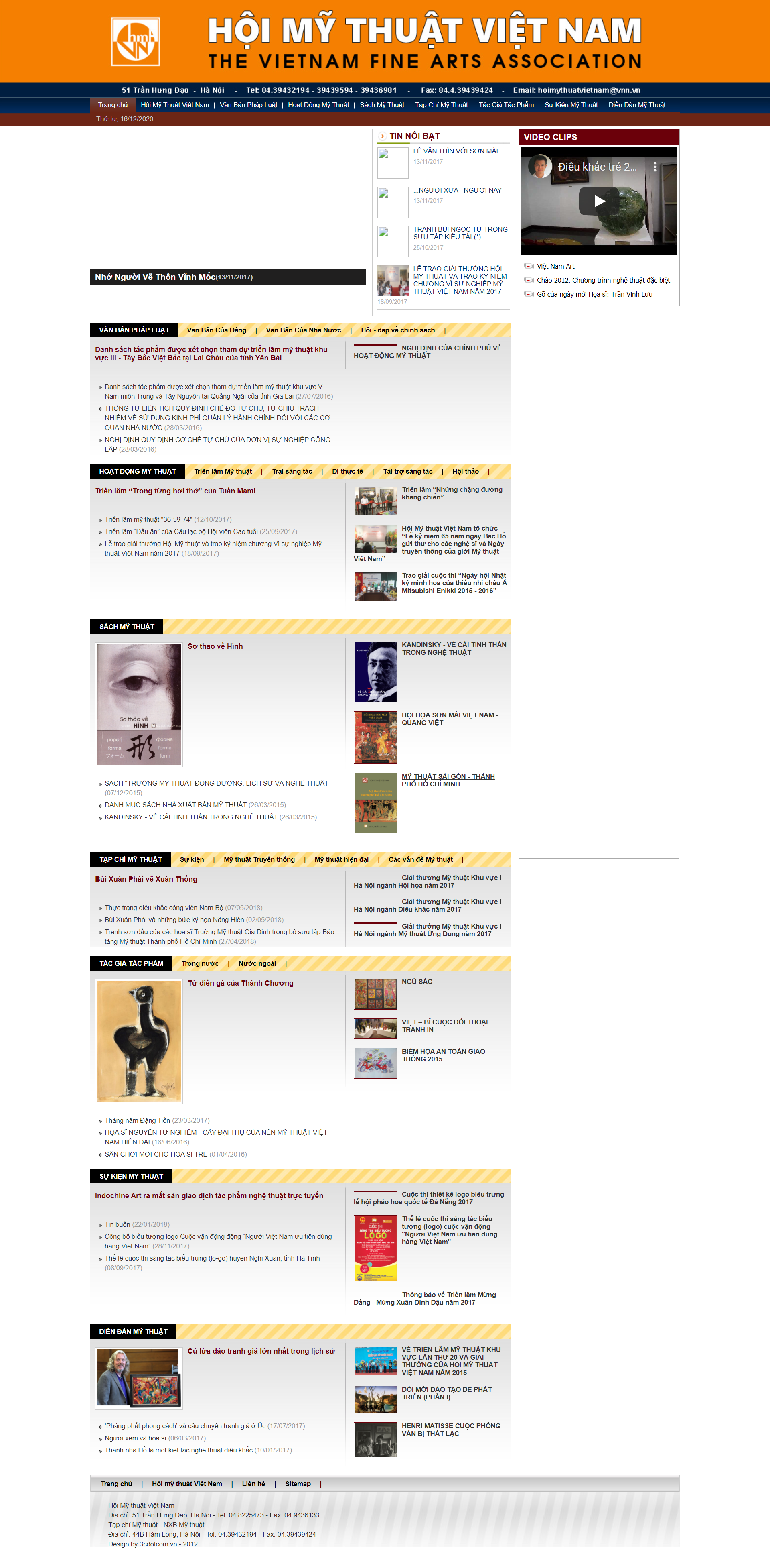 Thiết kế Web nghệ thuật mỹ thuật hoimythuatvietnam.vn