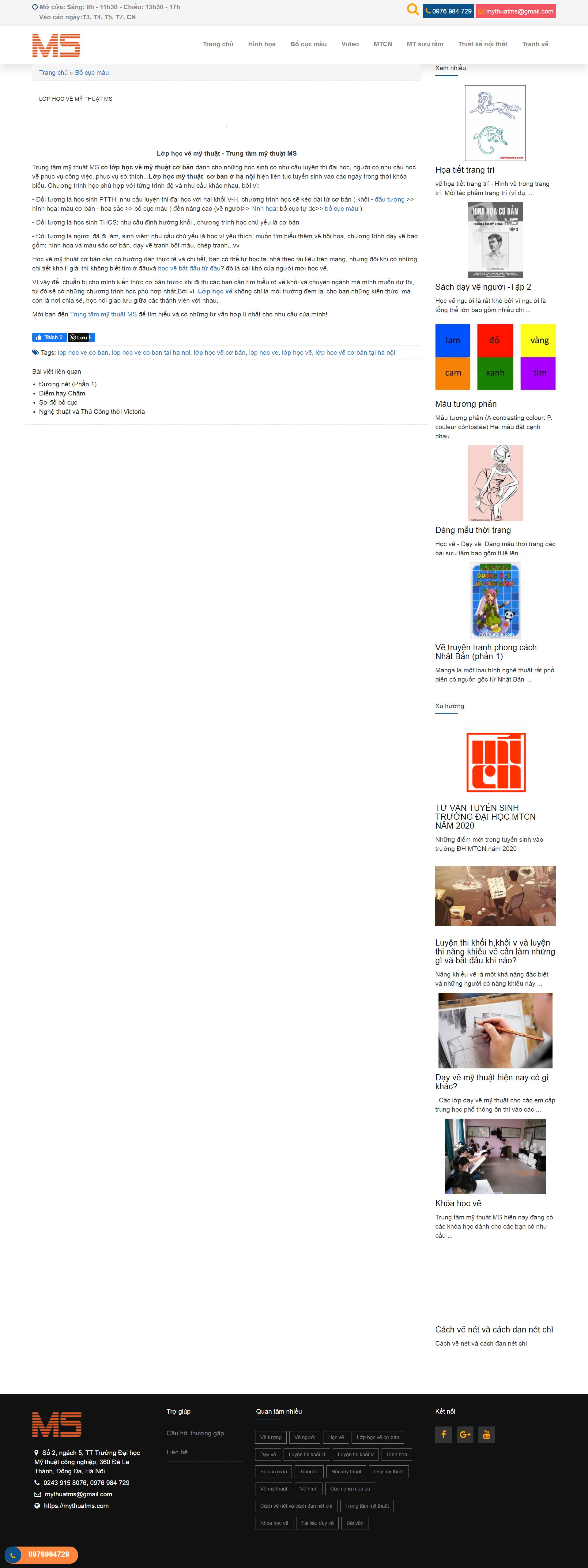 Thiết kế Web nghệ thuật mỹ thuật mythuatms.com