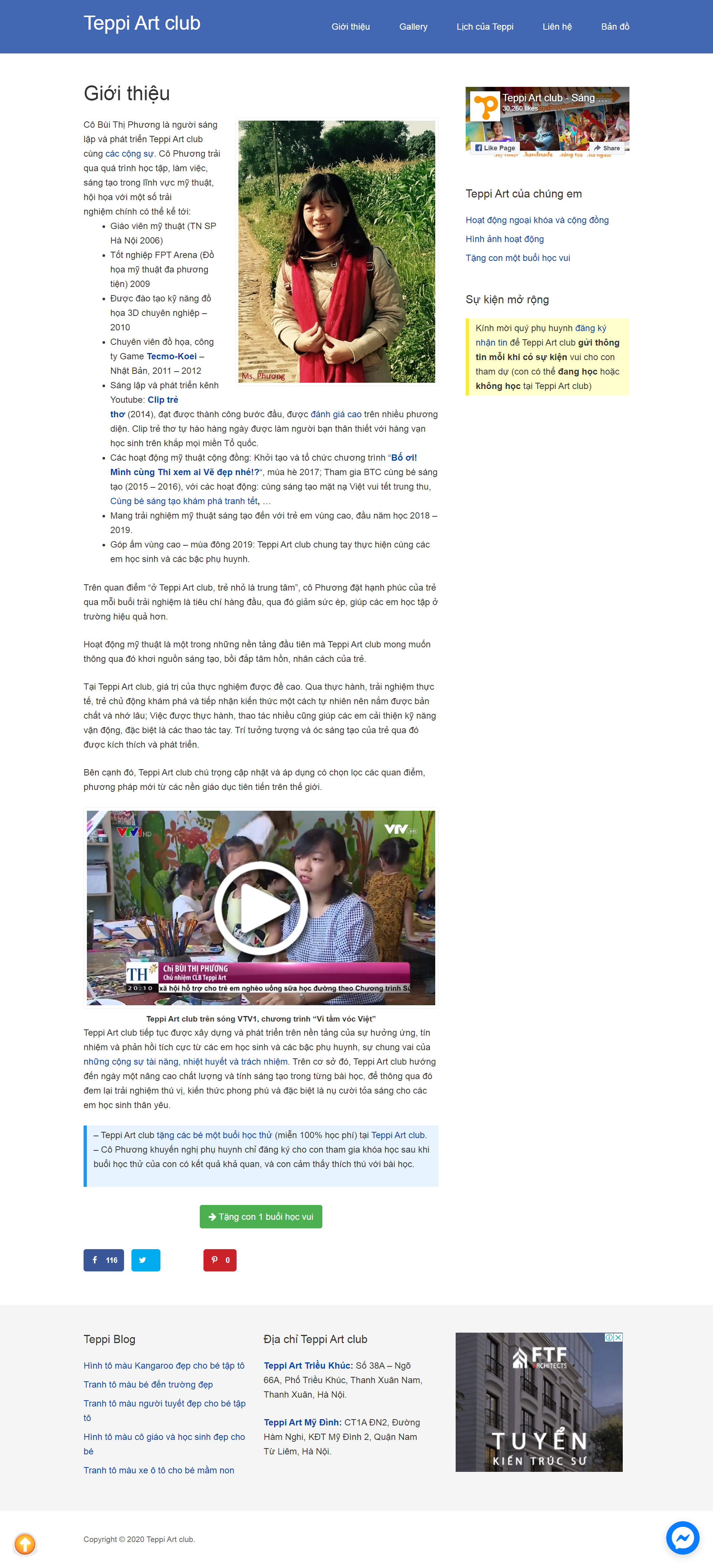 Thiết kế Web nghệ thuật mỹ thuật teppiart.club