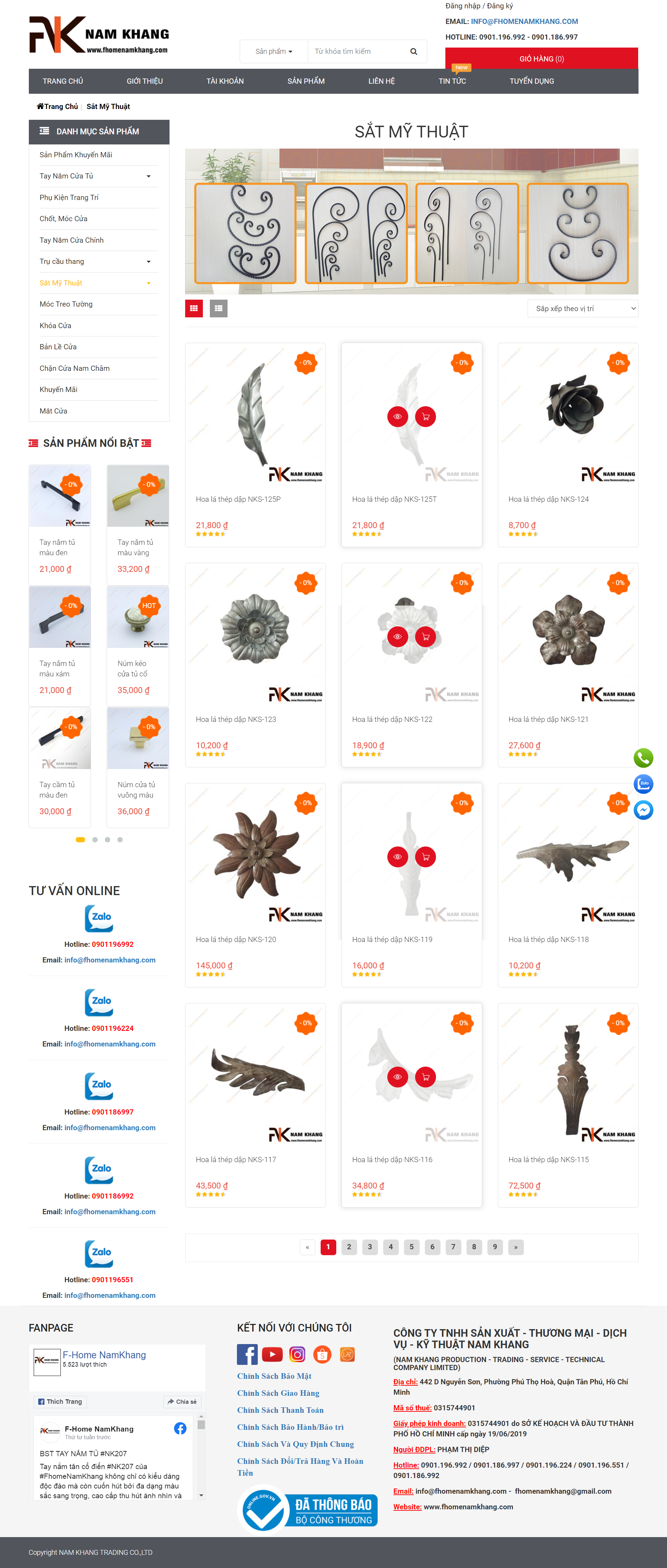 Thiết kế Web nghệ thuật mỹ thuật fhomenamkhang.com