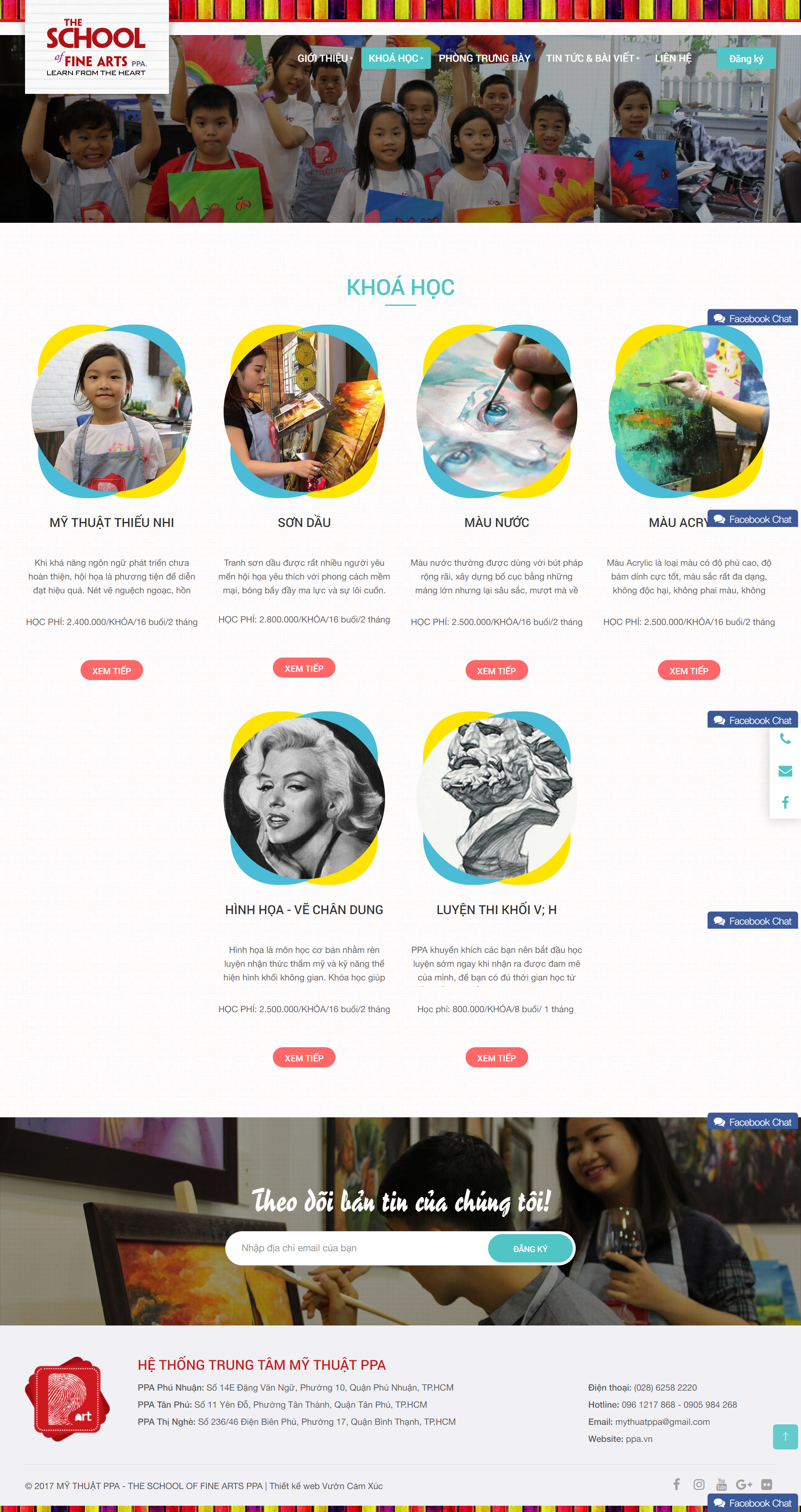 Thiết kế Web nghệ thuật mỹ thuật ppa.vn