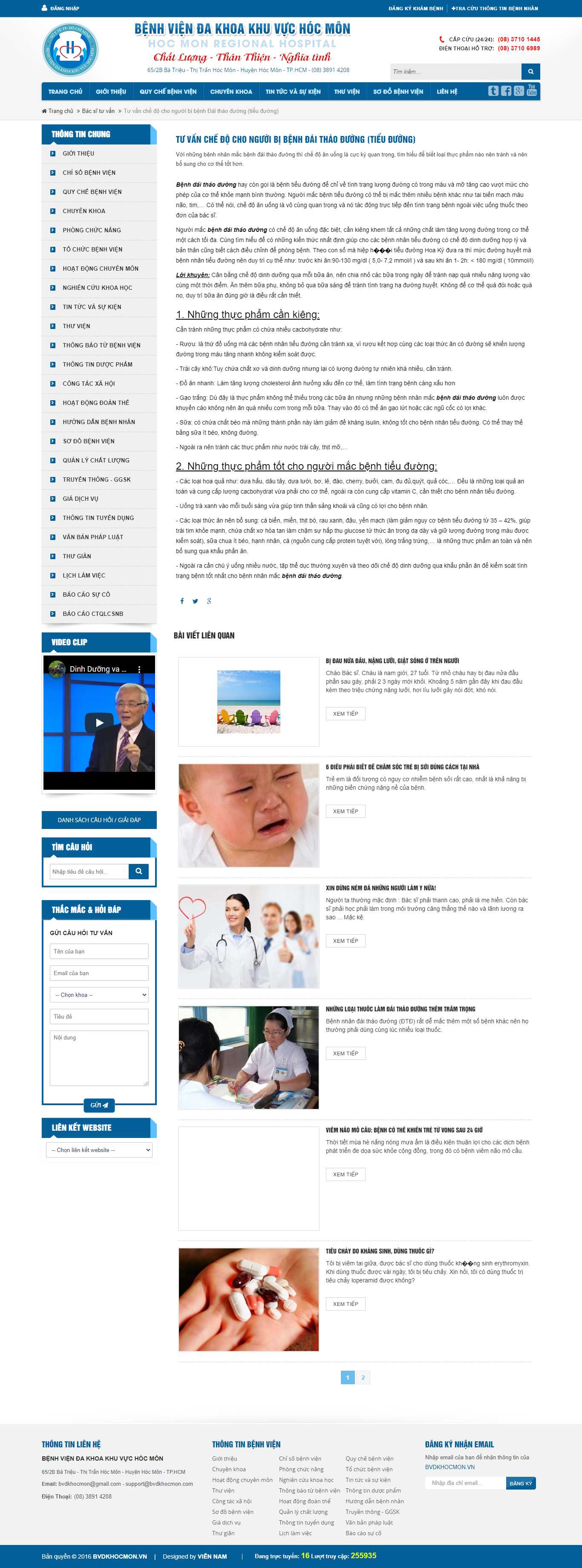 Thiết kế Web tư vấn bvdkhocmon.vn