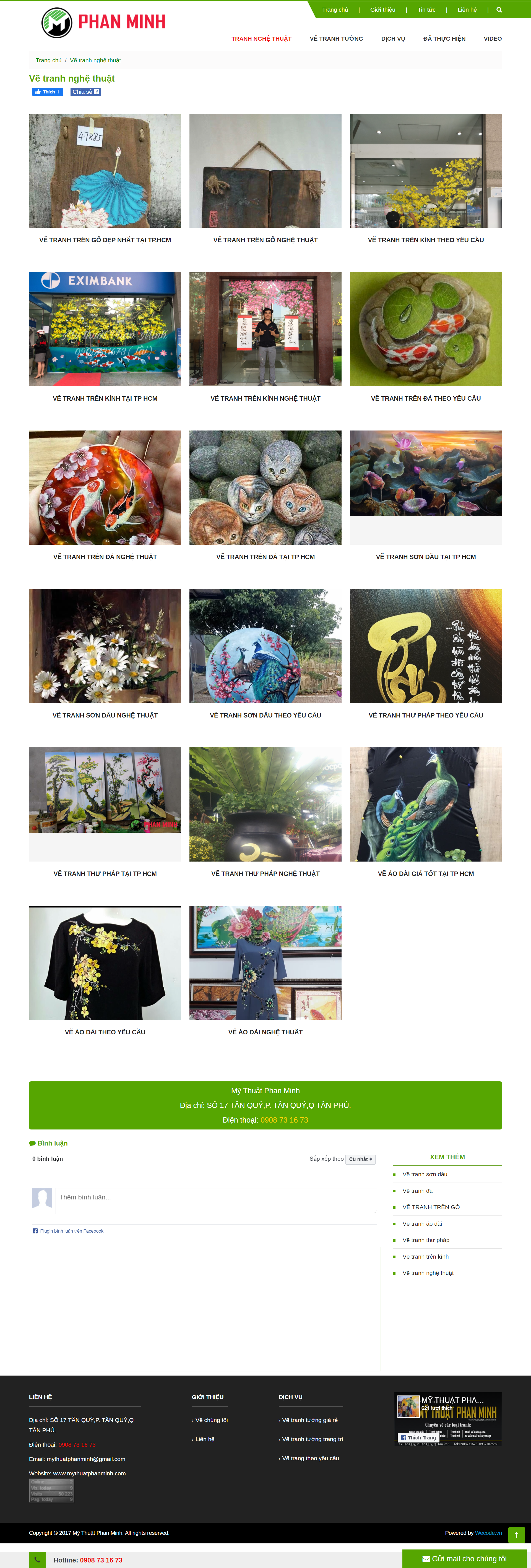 Thiết kế Web nghệ thuật mỹ thuật mythuatphanminh.com