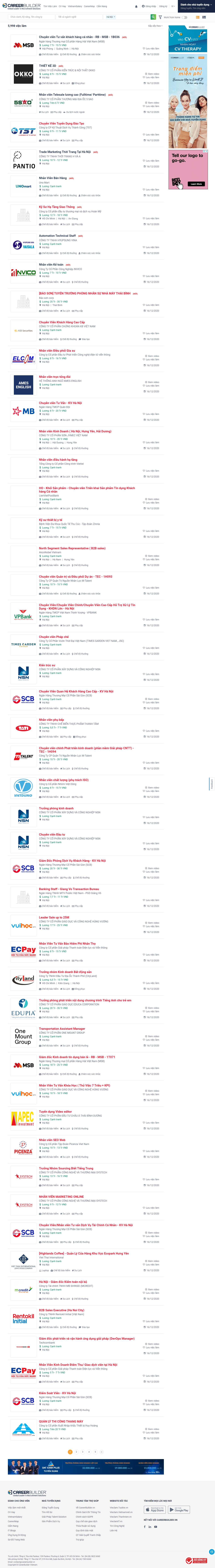 Thiết kế Web tuyển dụng careerbuilder.vn