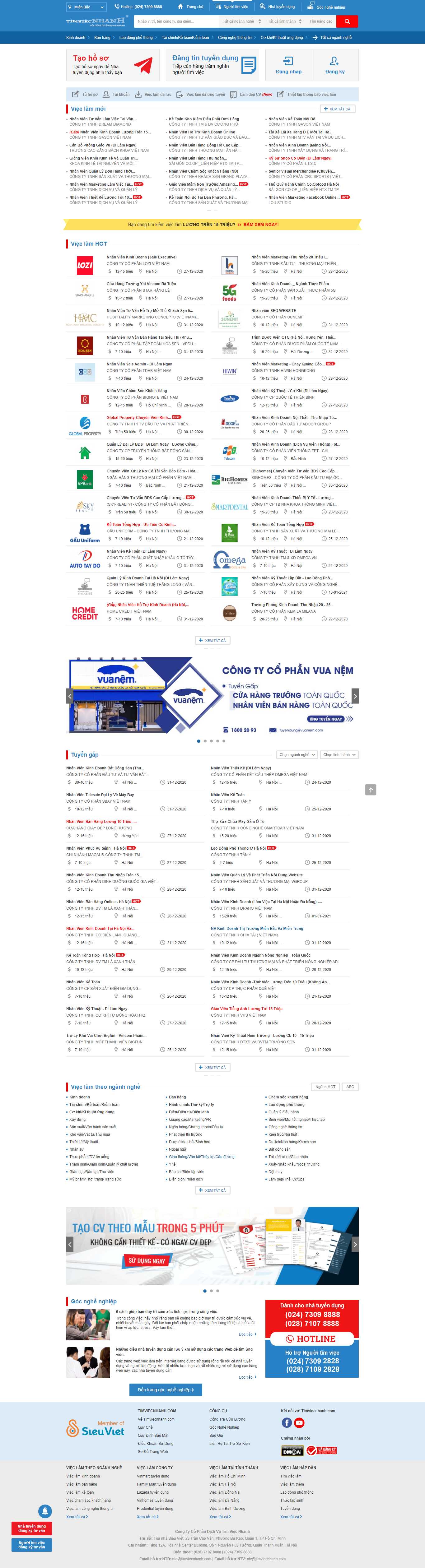 Thiết kế Web tuyển dụng timviecnhanh.com