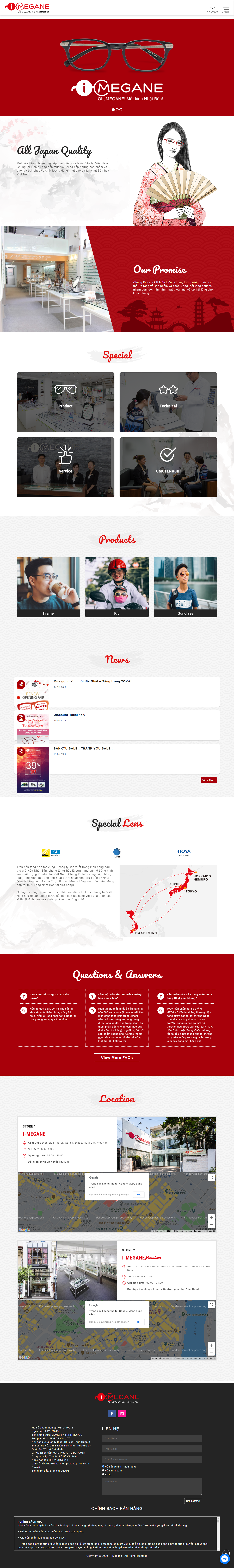 Thiết kế Web mắt kính hopes.com.vn