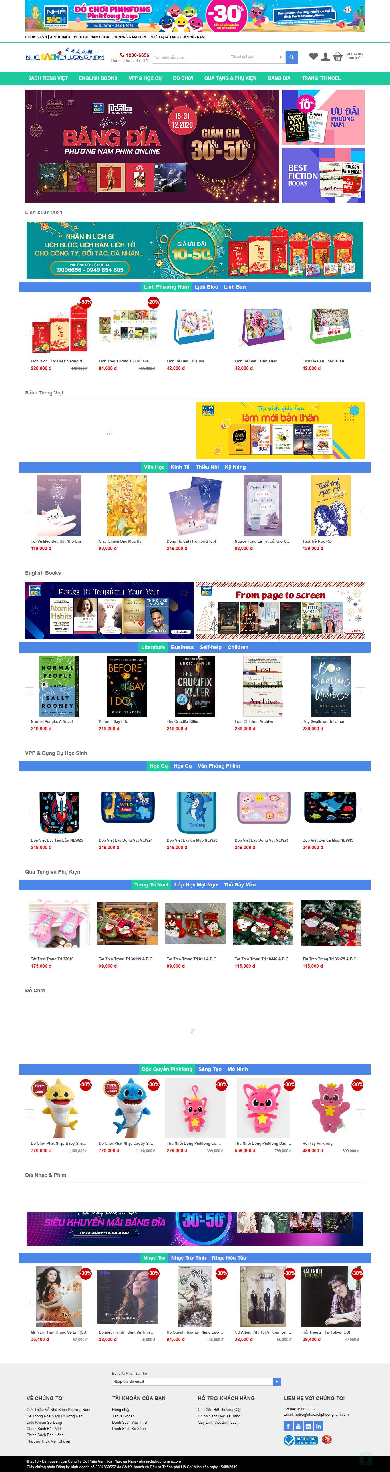 Thiết kế Web nhà sách nhasachphuongnam.com