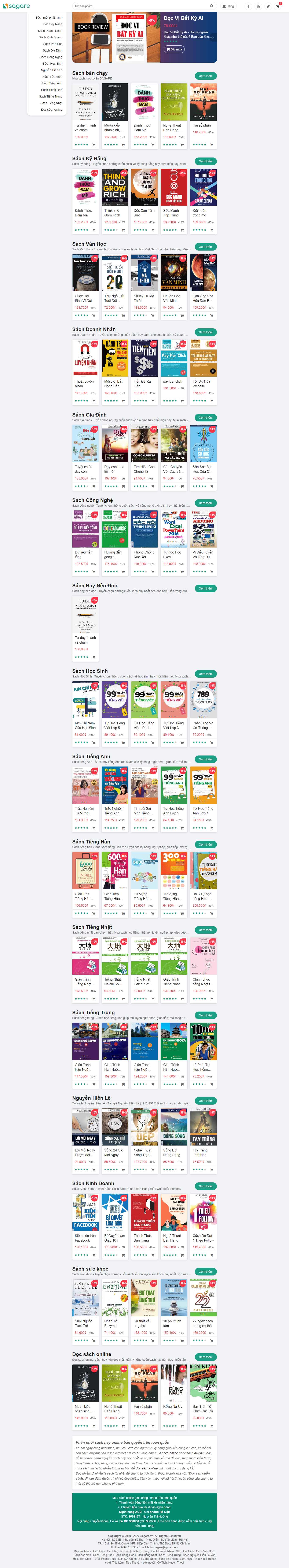 Thiết kế Web nhà sách sagare.vn