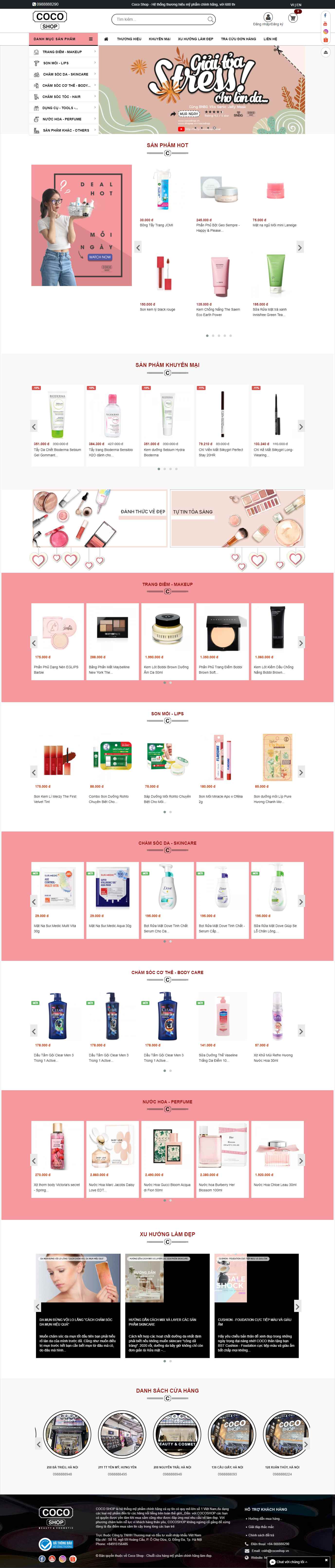 Thiết kế Web nước hoa cocoshop.vn