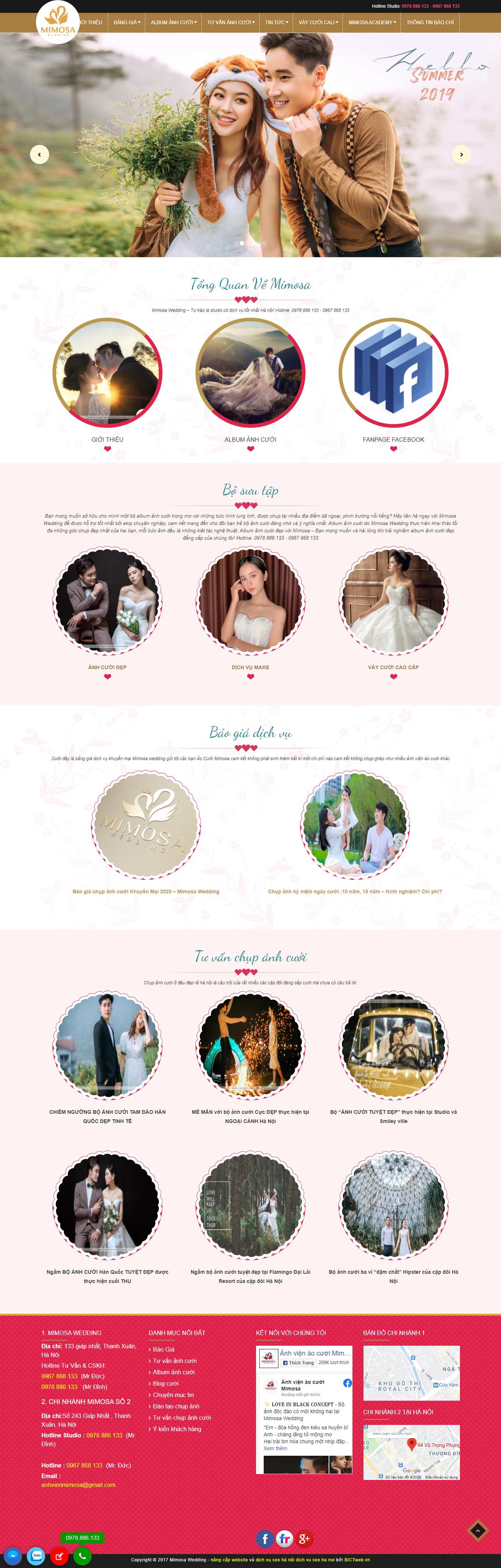 Thiết kế Web chụp ảnh cưới anhvienmimosa.com