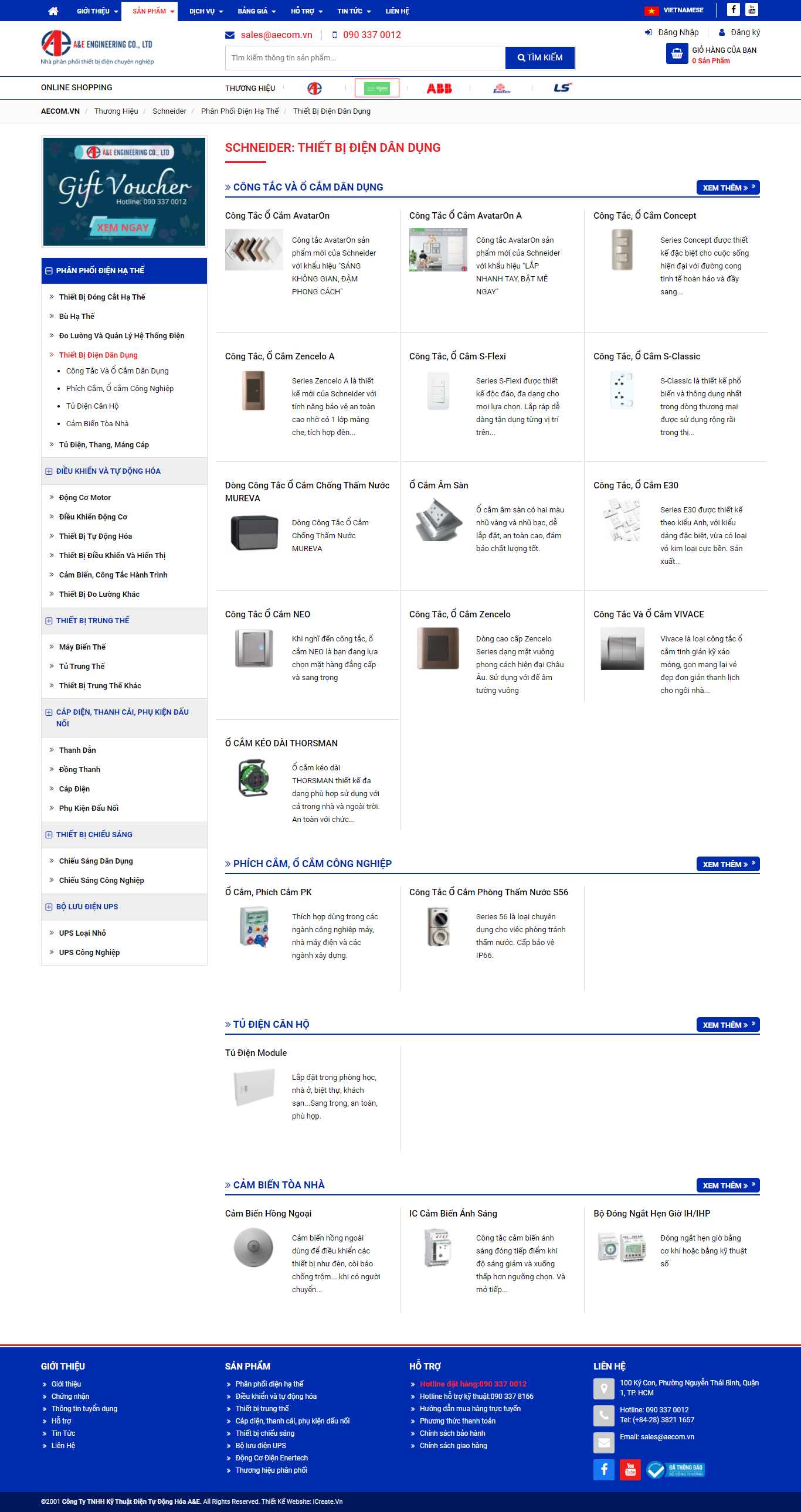 Thiết kế Web điện dân dụng aecom.vn