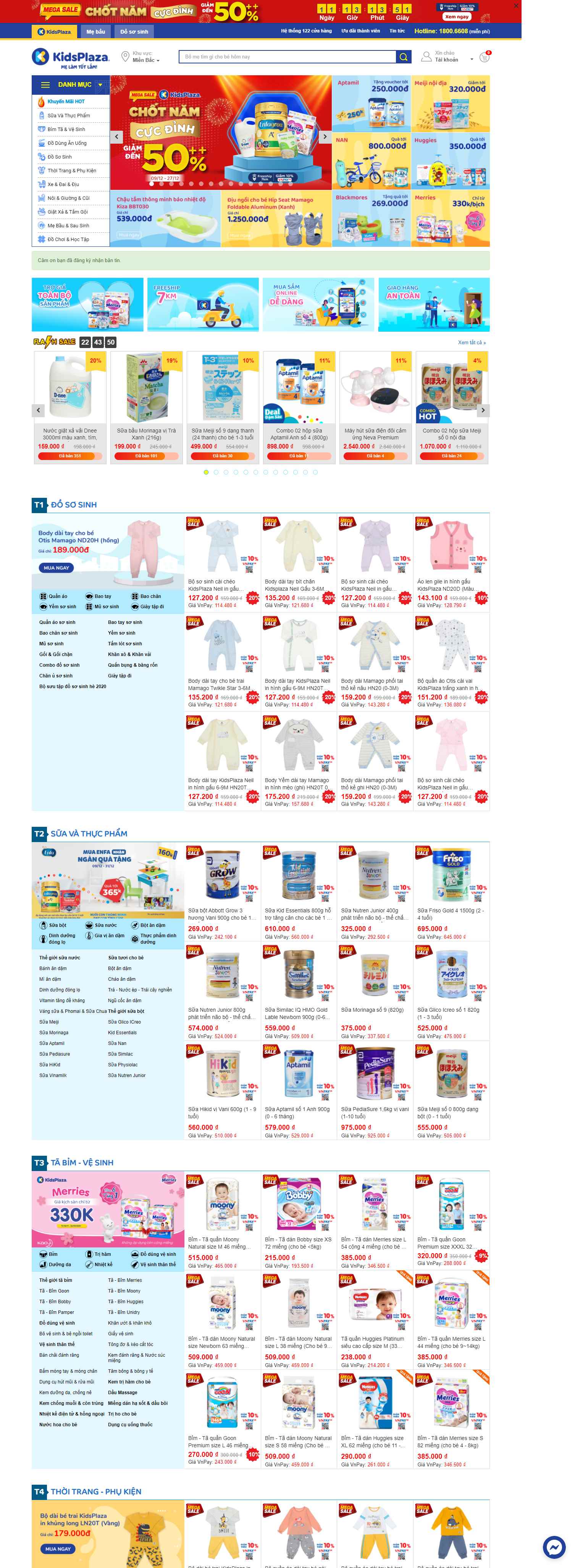 Thiết kế Web quần áo trẻ em kidsplaza.vn