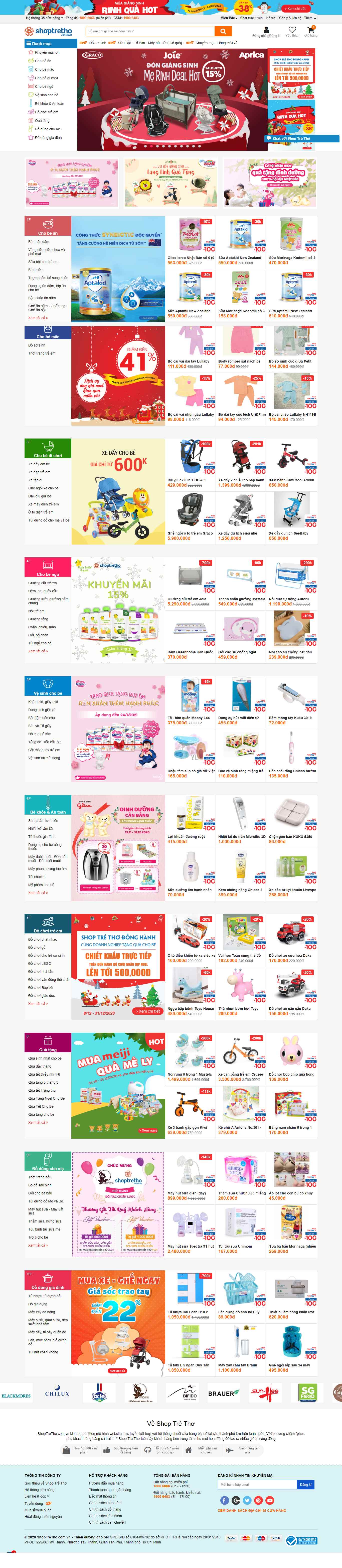 Thiết kế Web quần áo trẻ em shoptretho.com.vn