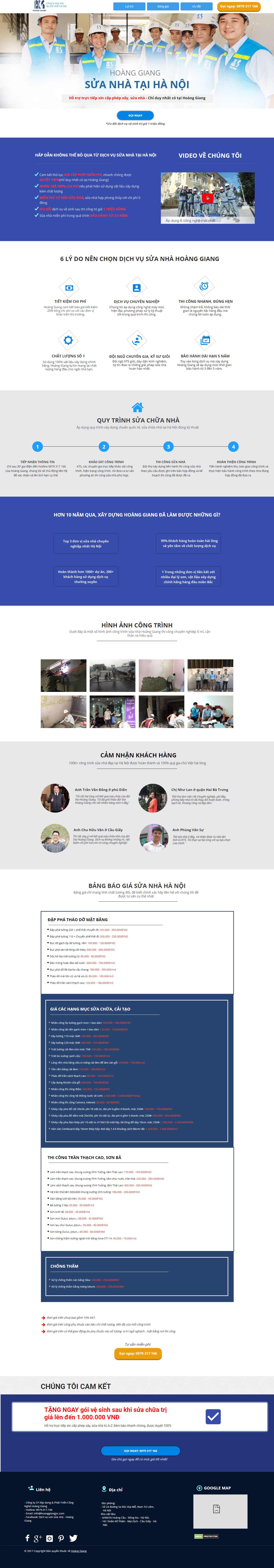 Thiết kế Web sửa nhà trọn gói xaydunghoanggiang.com