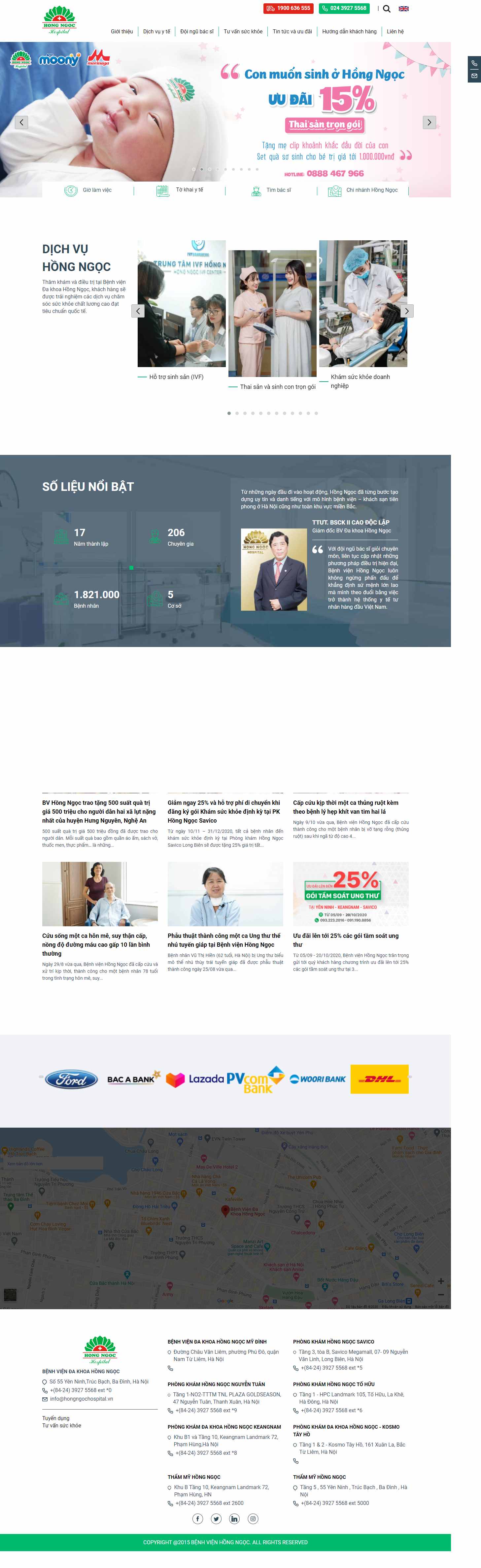 Thiết kế Web phòng khám hongngochospital.vn