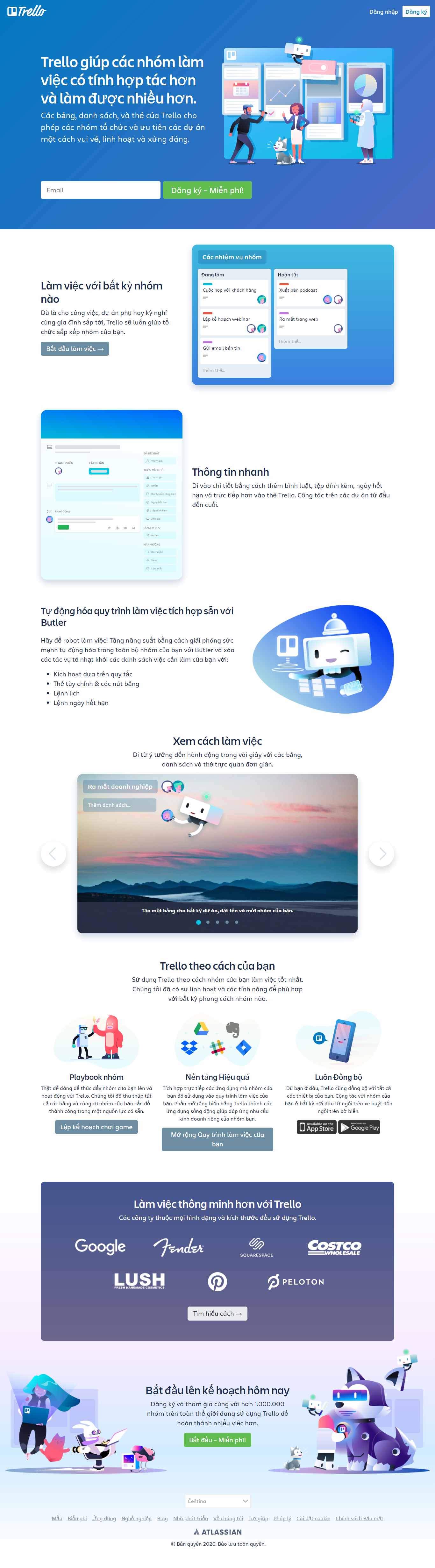 Thiết kế Web phòng khám trello.com