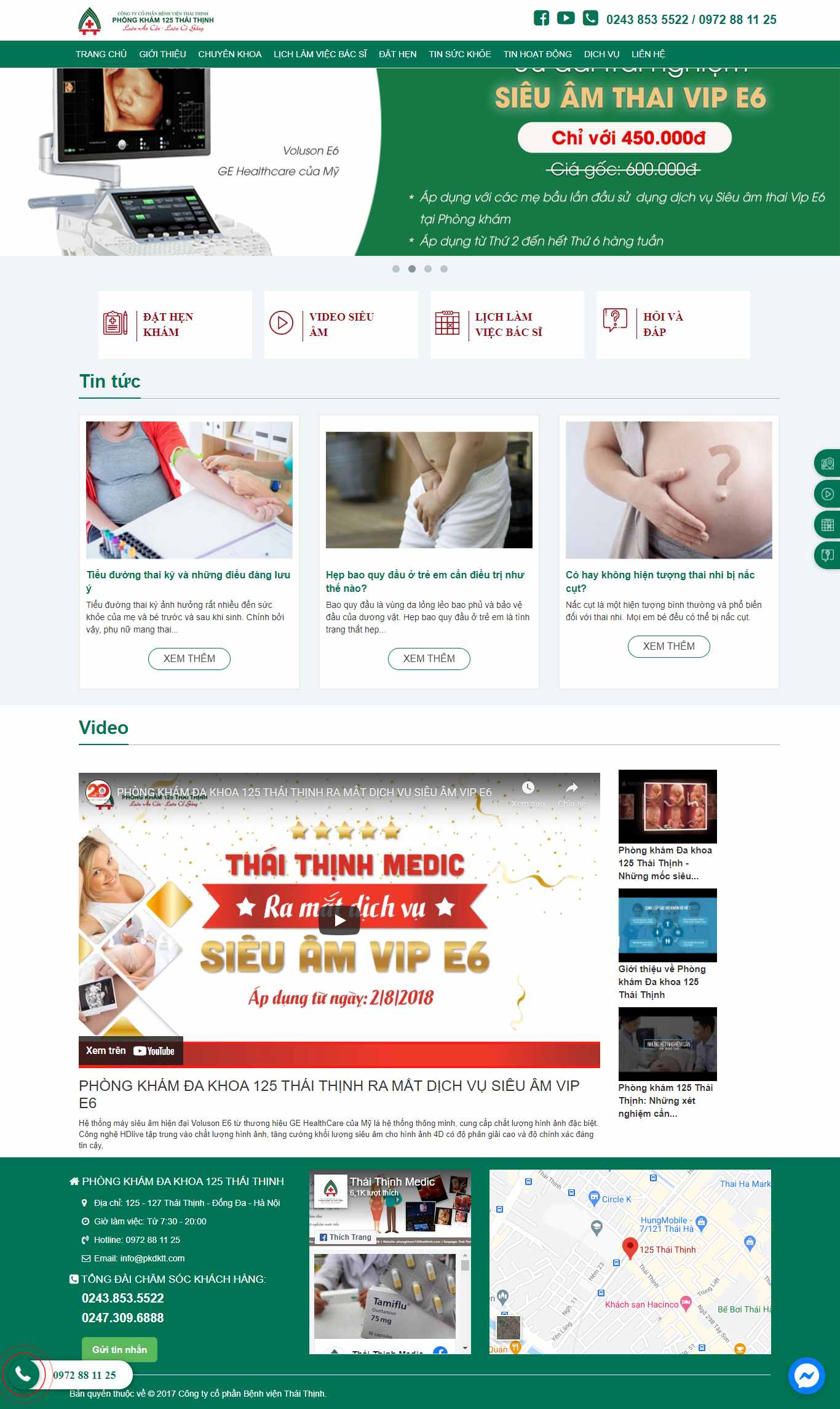 Thiết kế Web phòng khám thaithinhmedic.com