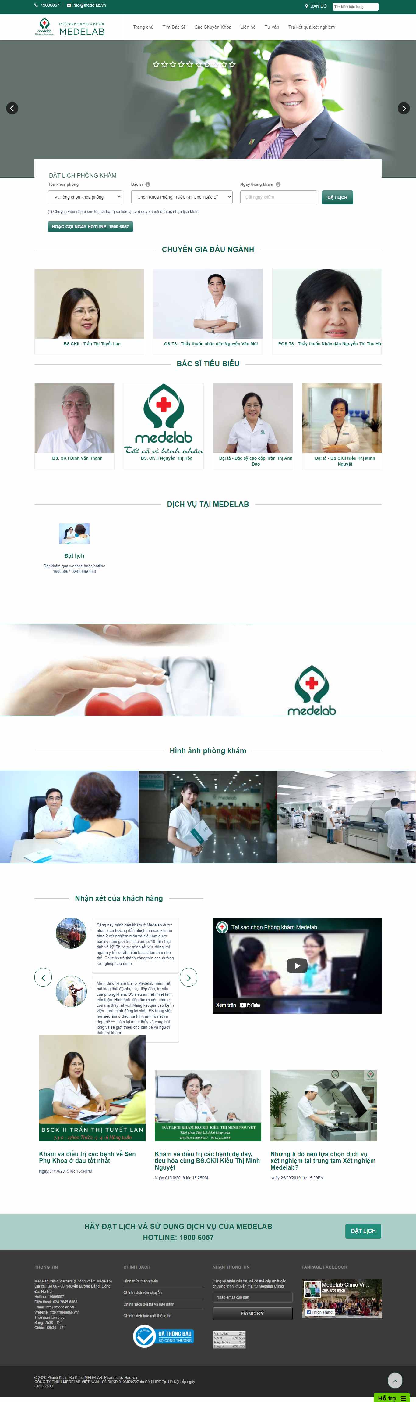 Thiết kế Web phòng khám medelab.vn