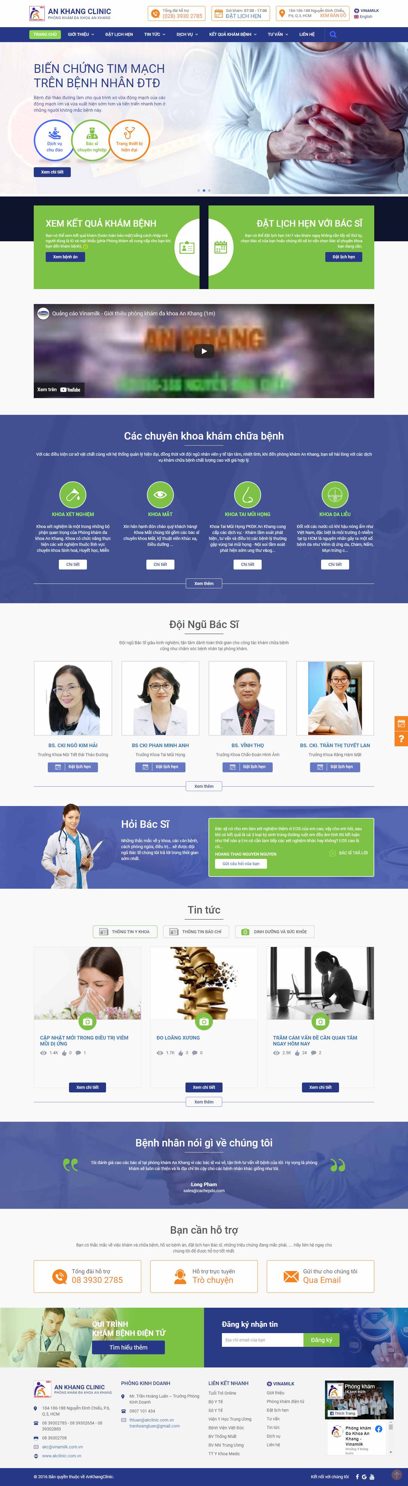 Thiết kế Web phòng khám akclinic.com.vn