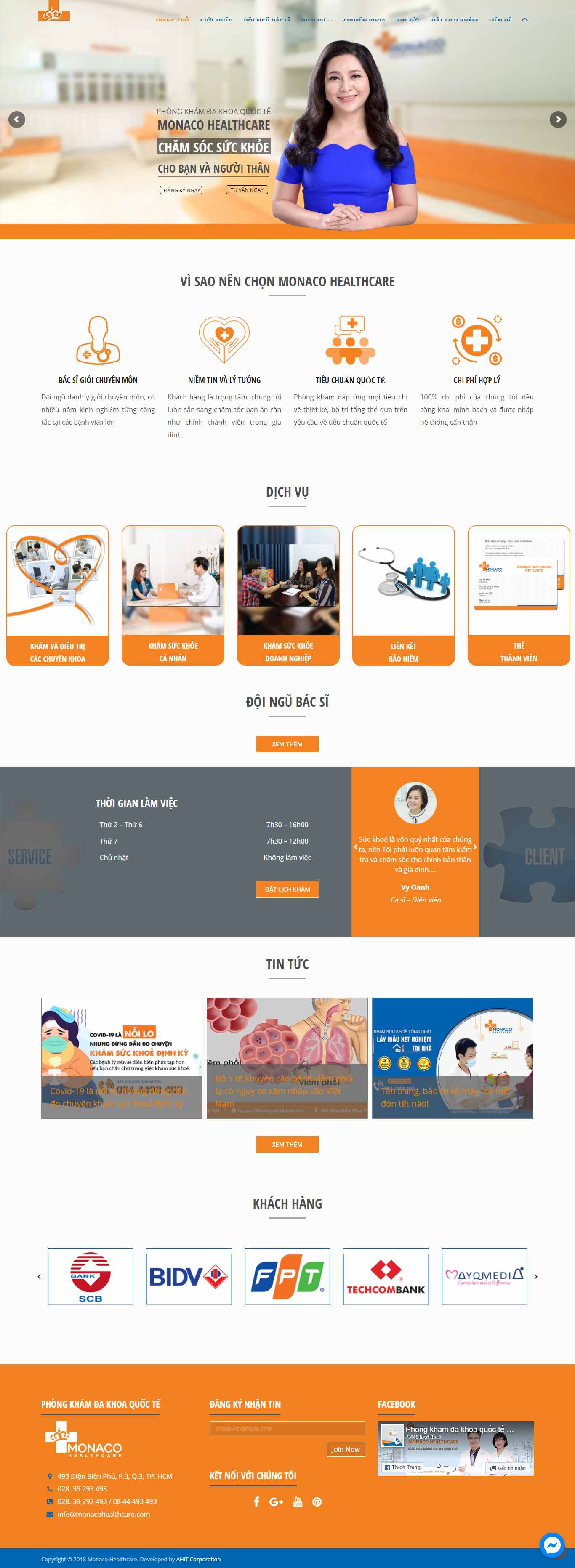 Thiết kế Web phòng khám monacohealthcare.com