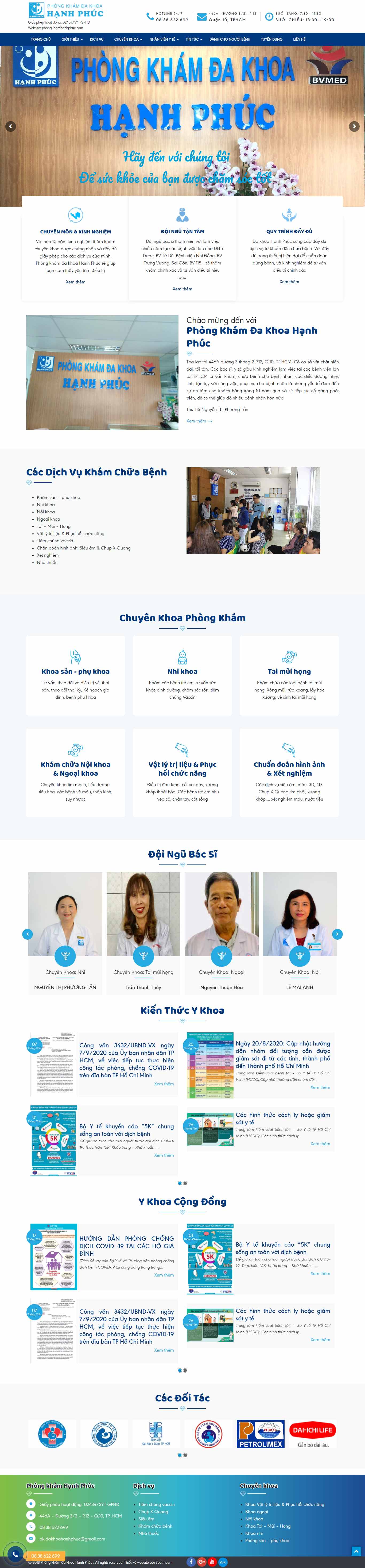 Thiết kế Web phòng khám phongkhamhanhphuc.com