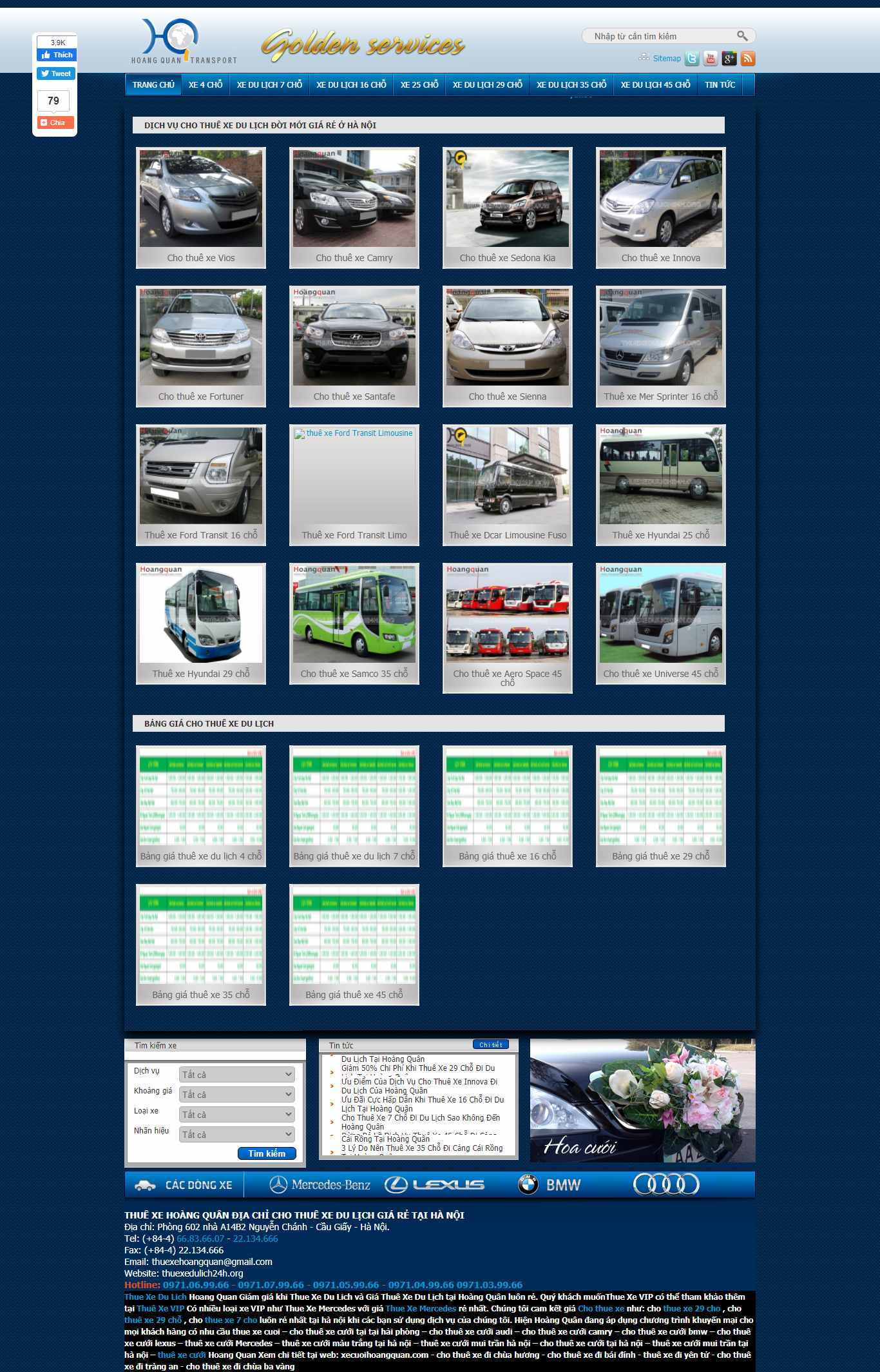 Thiết kế Web thuê xe thuexedulich24h.org