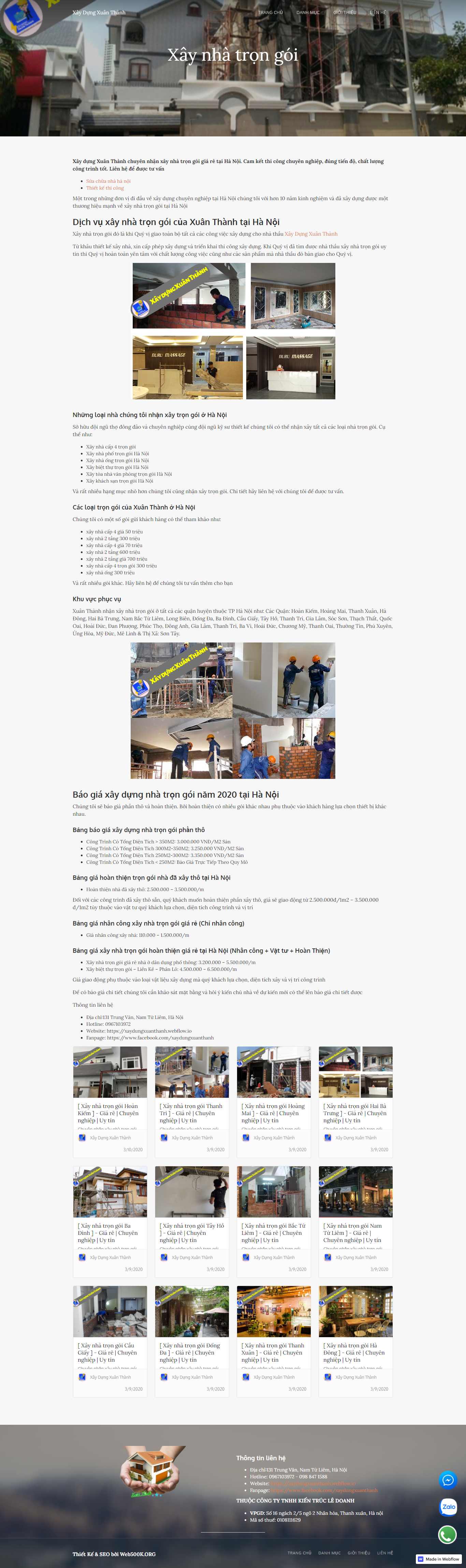 Thiết kế Web sửa nhà trọn gói xaydungxuanthanh.webflow.io