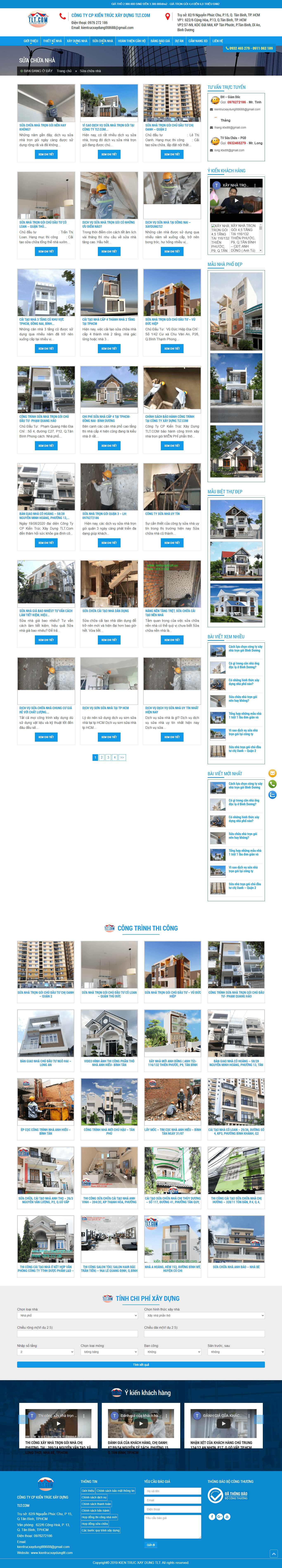 Thiết kế Web sửa nhà trọn gói kientrucxaydungtlt.com