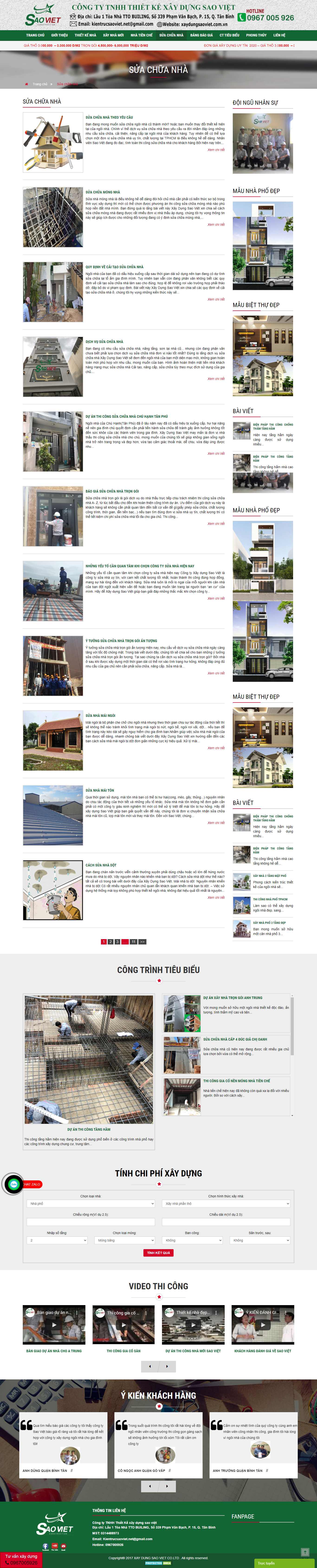 Thiết kế Web sửa nhà trọn gói xaydungsaoviet.com.vn