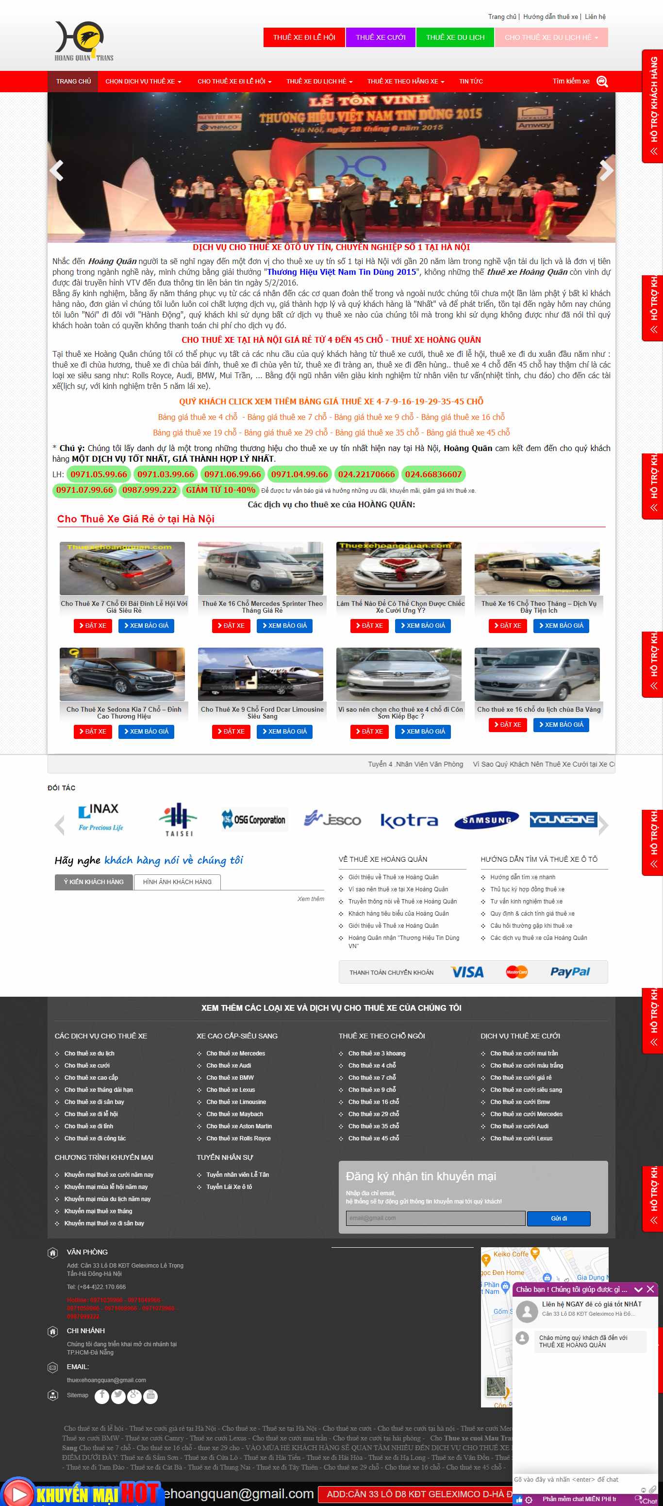 Thiết kế Web thuê xe thuexehoangquan.com