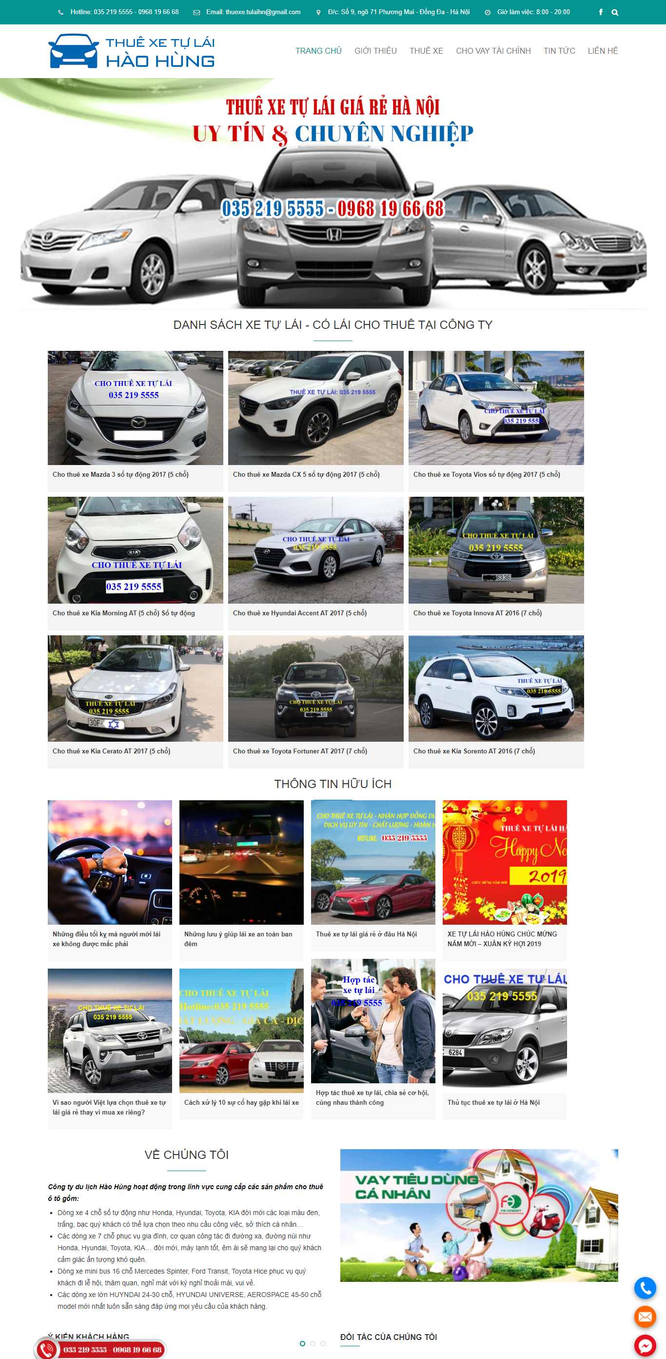 Thiết kế Web thuê xe xetulaih2.com