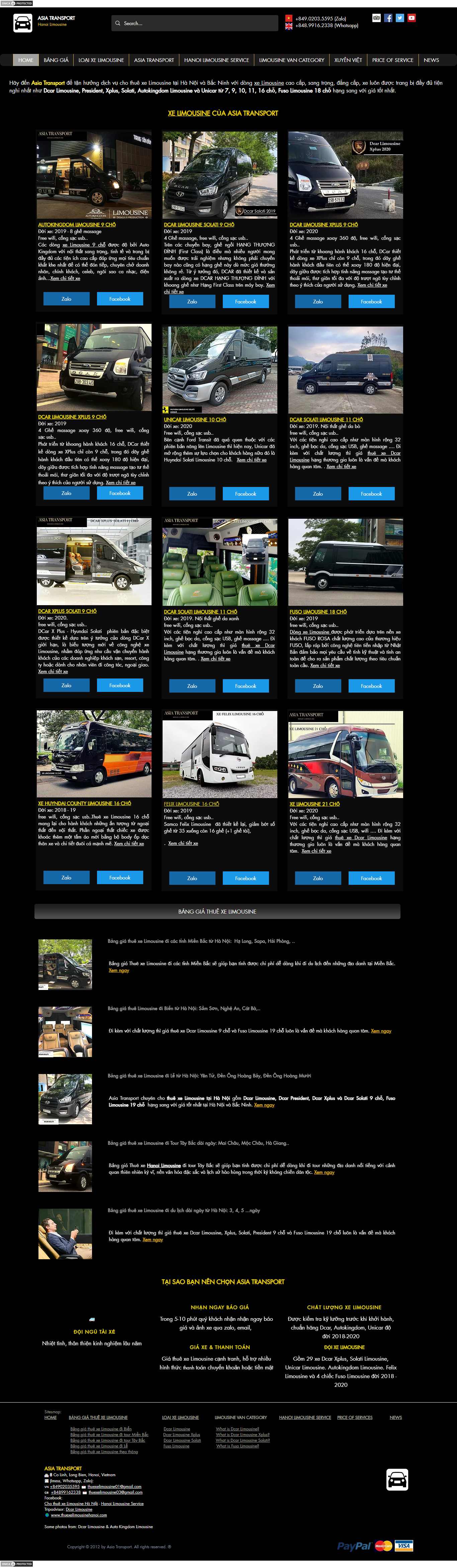 Thiết kế Web thuê xe thuexelimousinehanoi.com