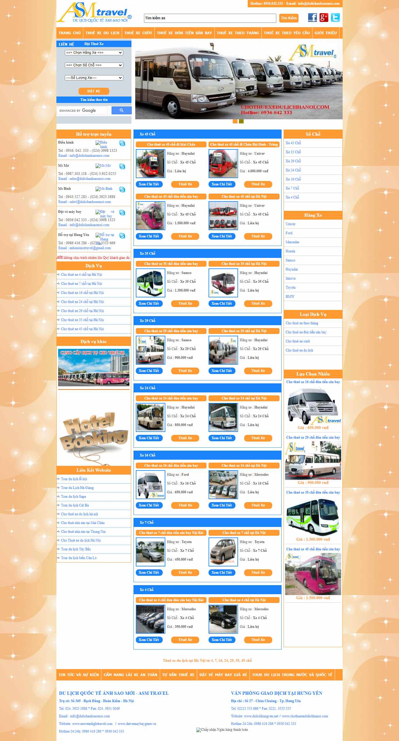 Thiết kế Web thuê xe thuexedulichhanoi.com.vn