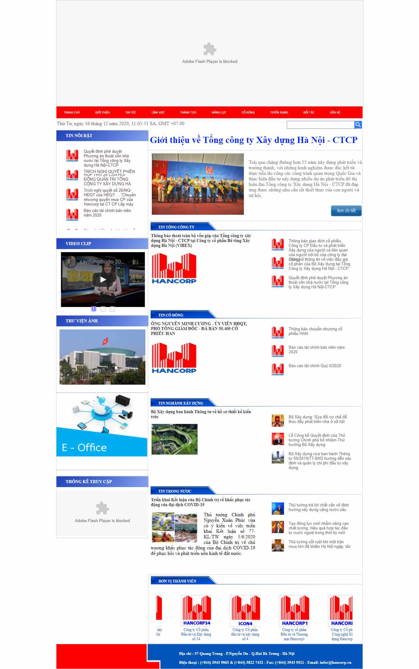 Thiết kế Web xây dựng hancorp.vn