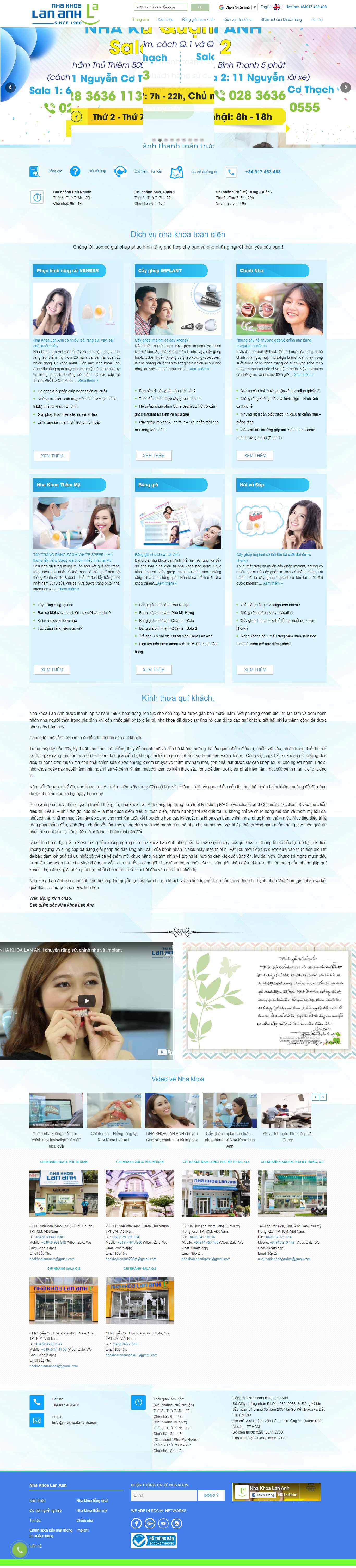 Thiết kế Web nha khoa nhakhoalananh.com
